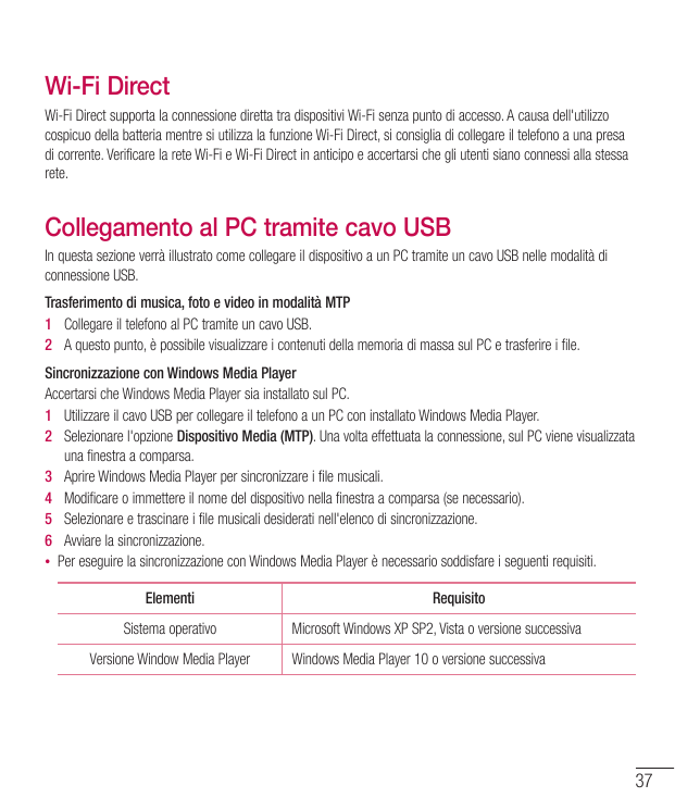 Wi-Fi DirectWi-Fi Direct supporta la connessione diretta tra dispositivi Wi-Fi senza punto di accesso. A causa dell'utilizzocosp