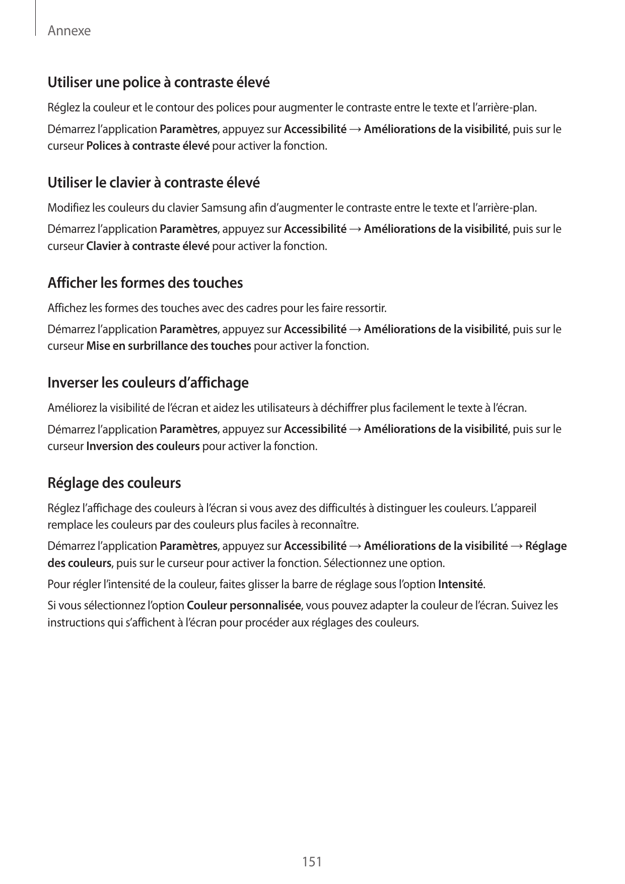 AnnexeUtiliser une police à contraste élevéRéglez la couleur et le contour des polices pour augmenter le contraste entre le text