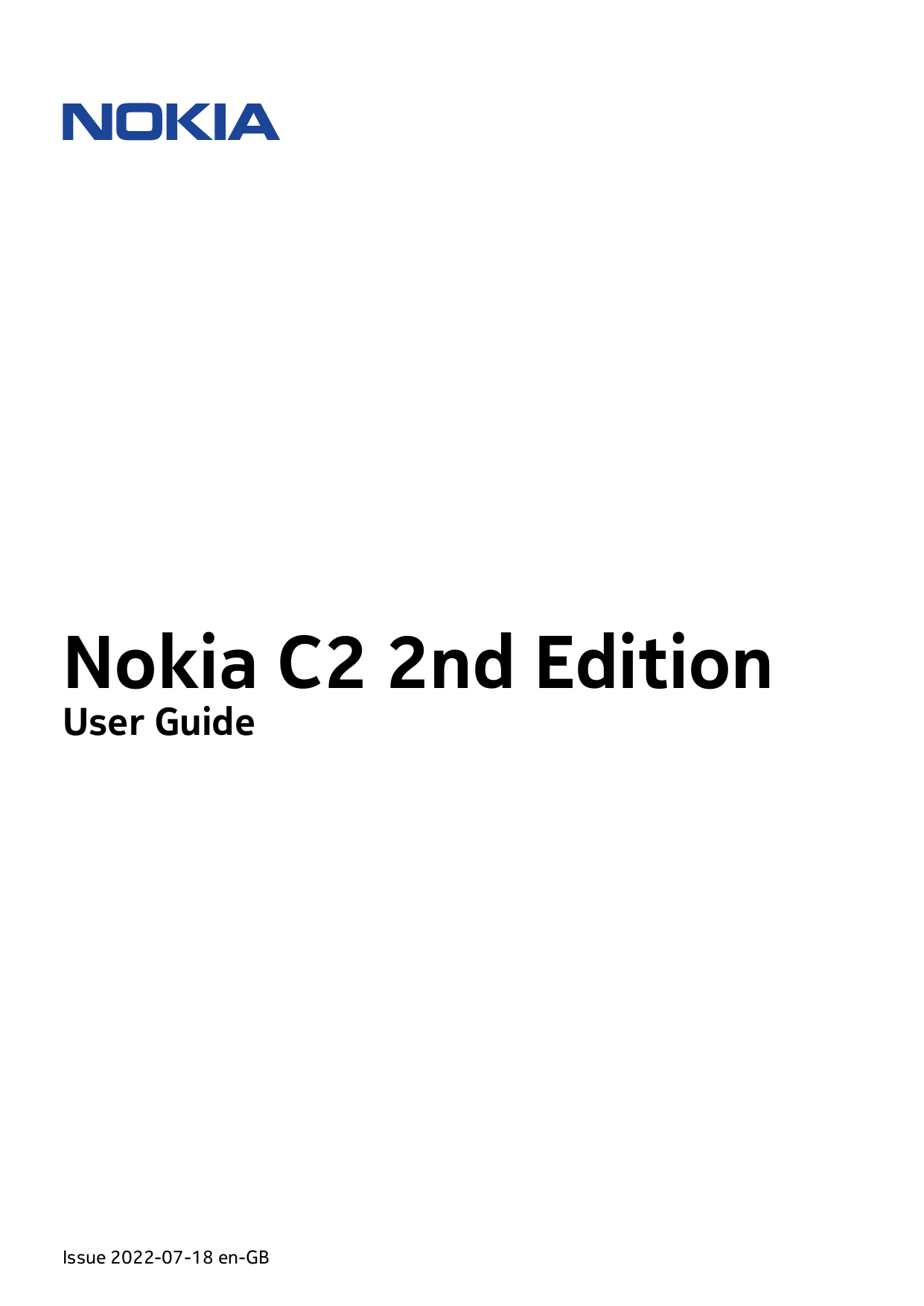 Nokia C2 2nd EditionUser GuideIssue 2022-07-18 en-GB