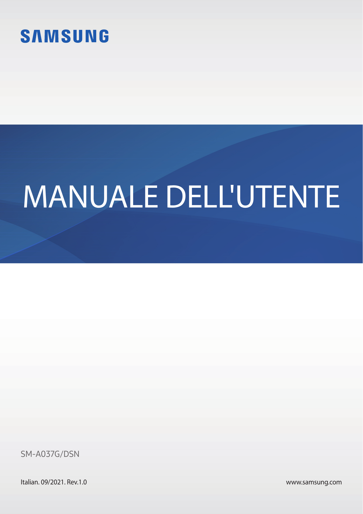 MANUALE DELL'UTENTESM-A037G/DSNItalian. 09/2021. Rev.1.0www.samsung.com