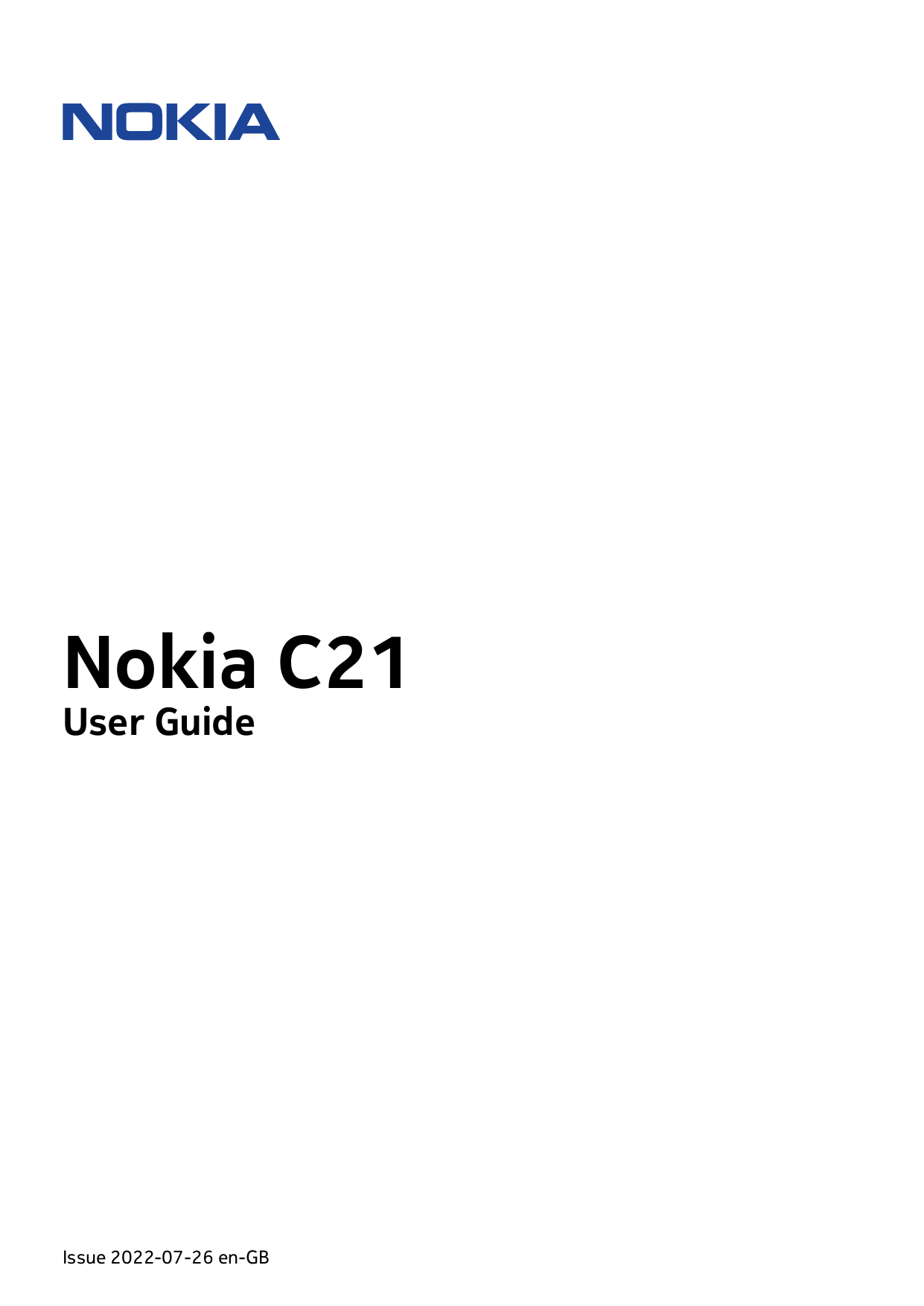 Nokia C21User GuideIssue 2022-07-26 en-GB