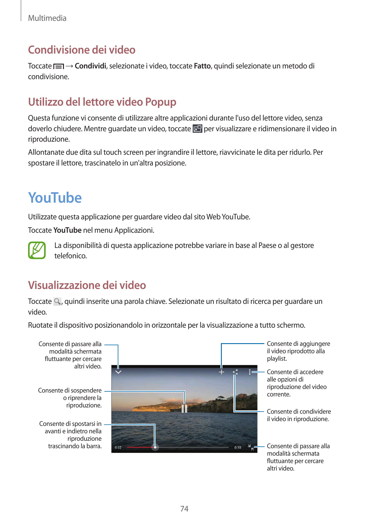MultimediaCondivisione dei video→ Condividi, selezionate i video, toccate Fatto, quindi selezionate un metodo diToccatecondivisi