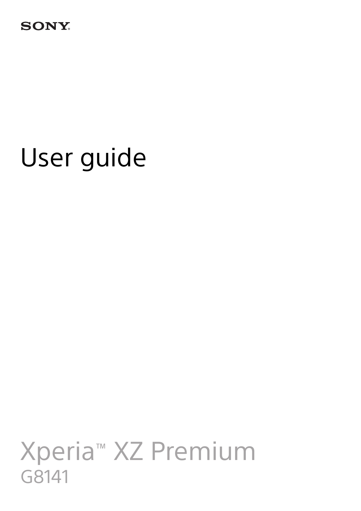 User guideXperia™ XZ PremiumG8141