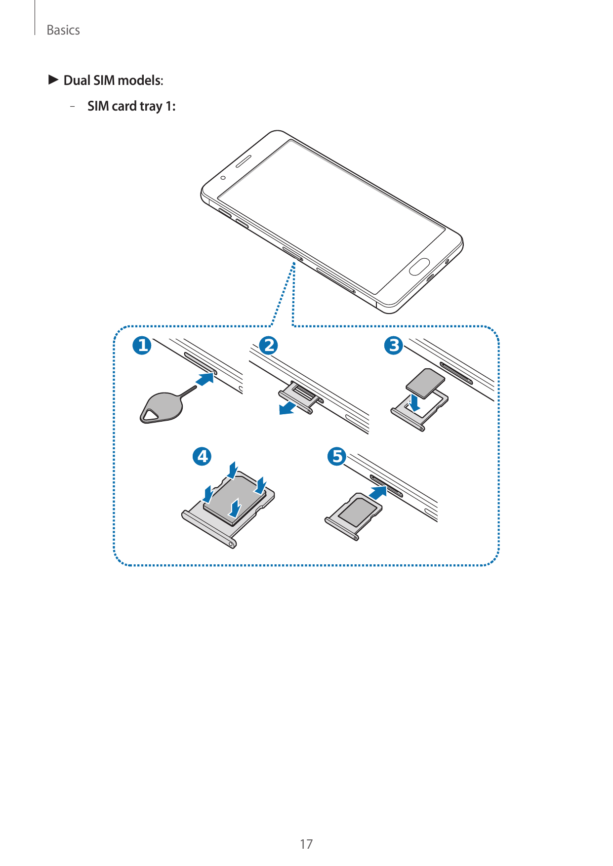 Basics► Dual SIM models:– – SIM card tray 1:1234517