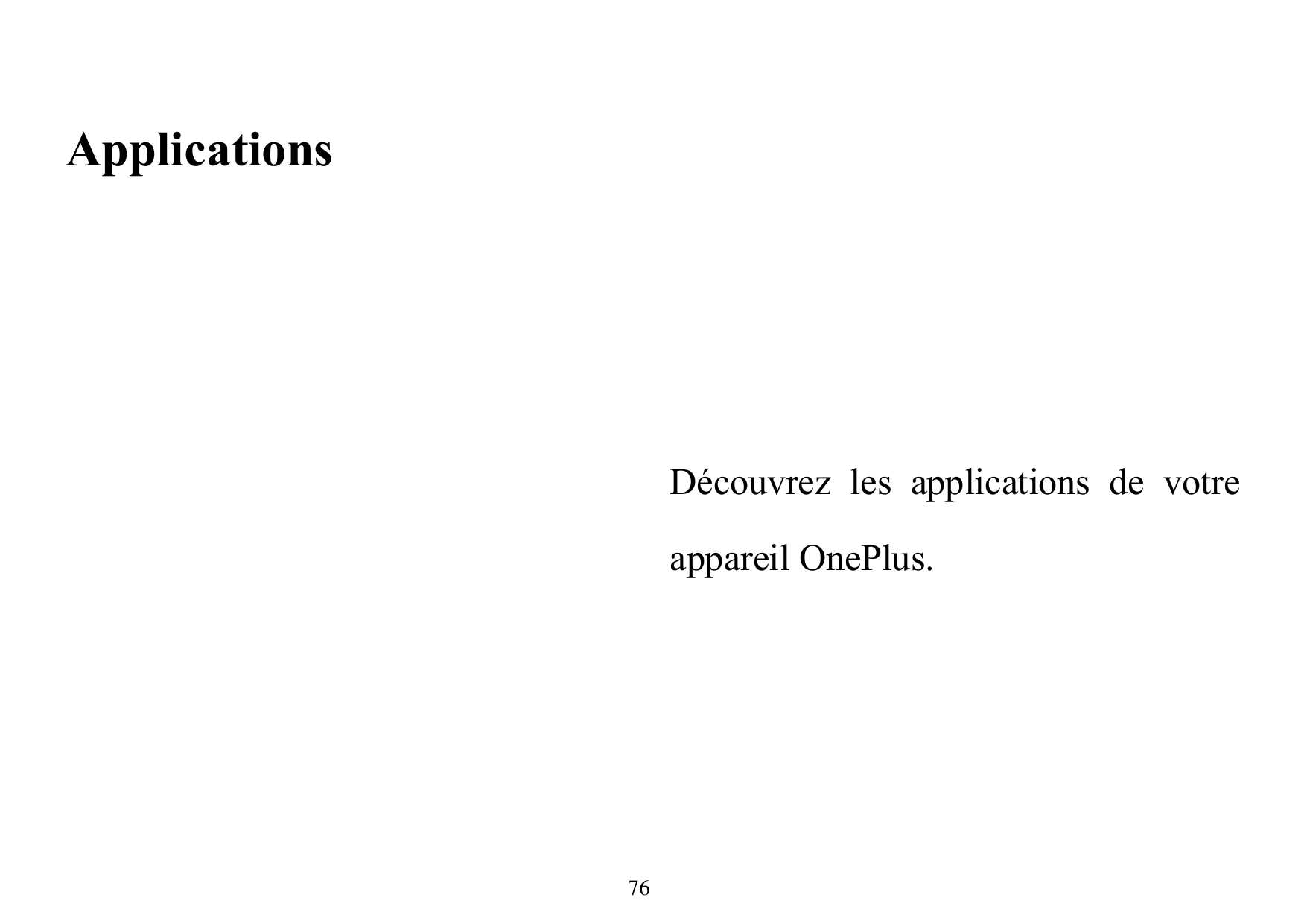 ApplicationsDécouvrez les applications de votreappareil OnePlus.76