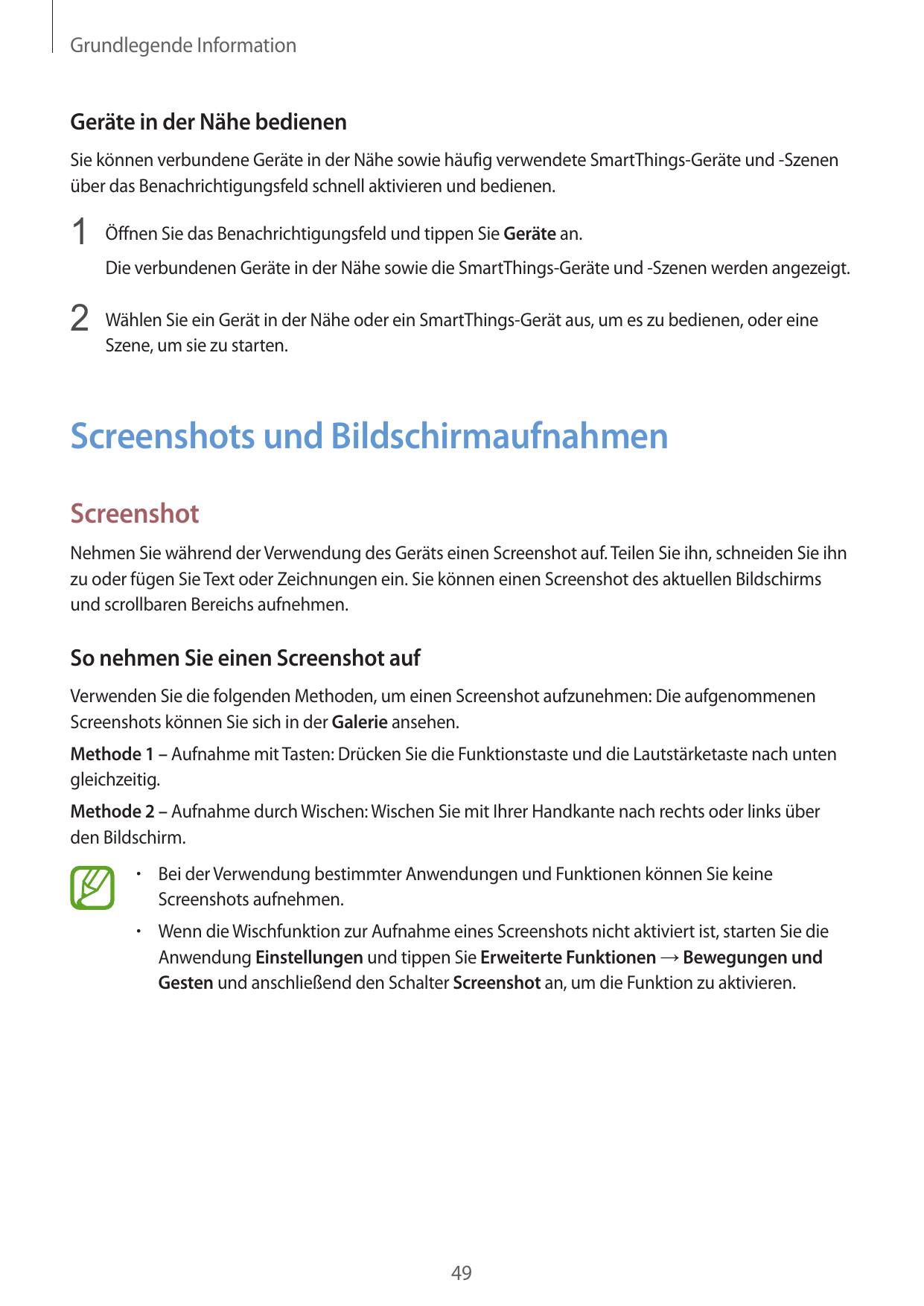 Grundlegende InformationGeräte in der Nähe bedienenSie können verbundene Geräte in der Nähe sowie häufig verwendete SmartThings-