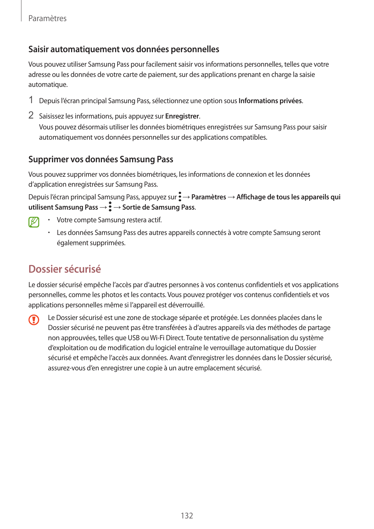 ParamètresSaisir automatiquement vos données personnellesVous pouvez utiliser Samsung Pass pour facilement saisir vos informatio