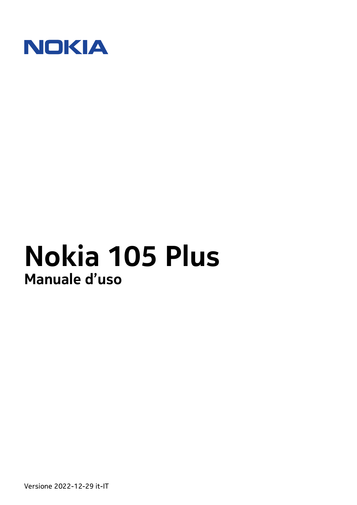 Nokia 105 PlusManuale d’usoVersione 2022-12-29 it-IT