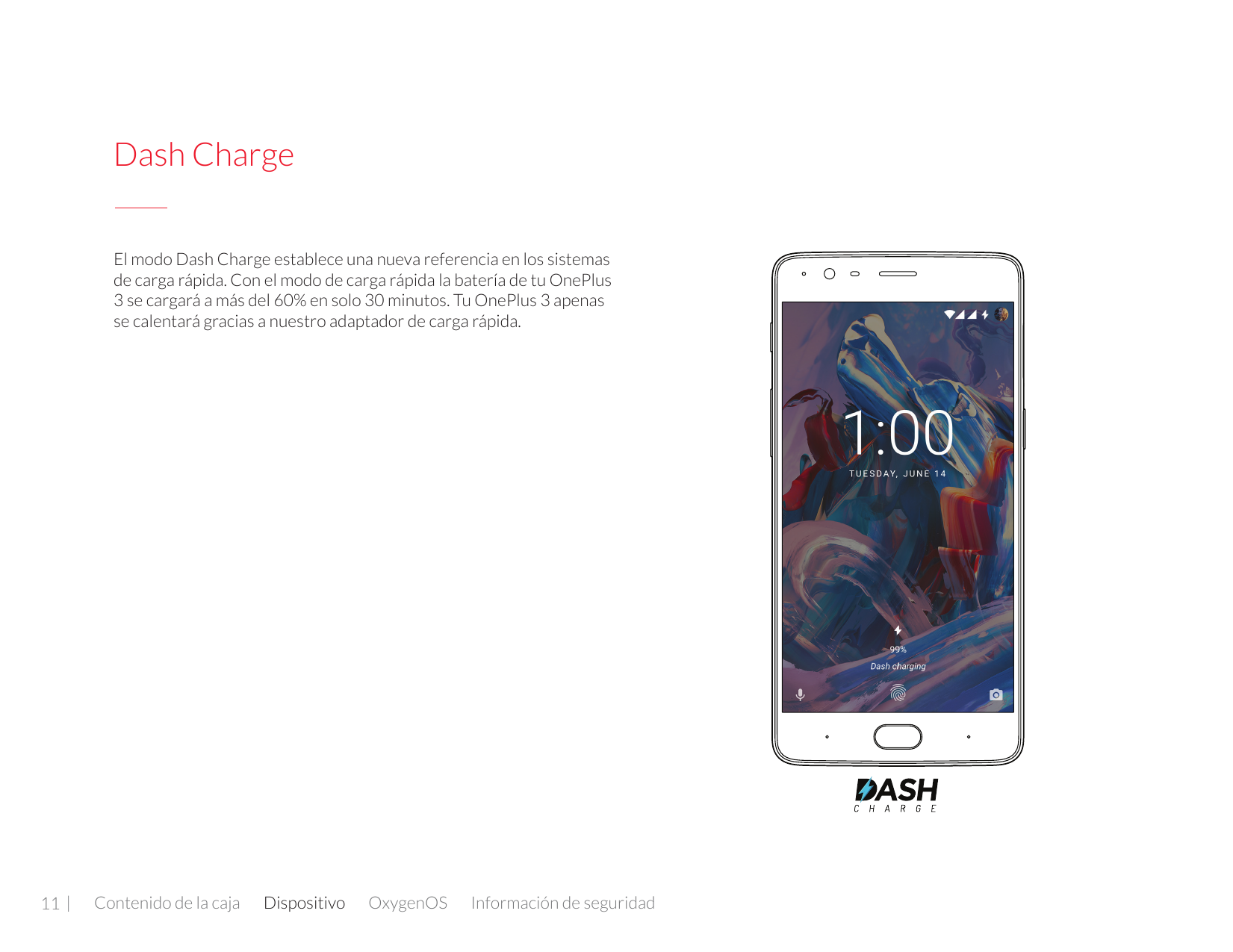 Dash ChargeEl modo Dash Charge establece una nueva referencia en los sistemasde carga rápida. Con el modo de carga rápida la bat