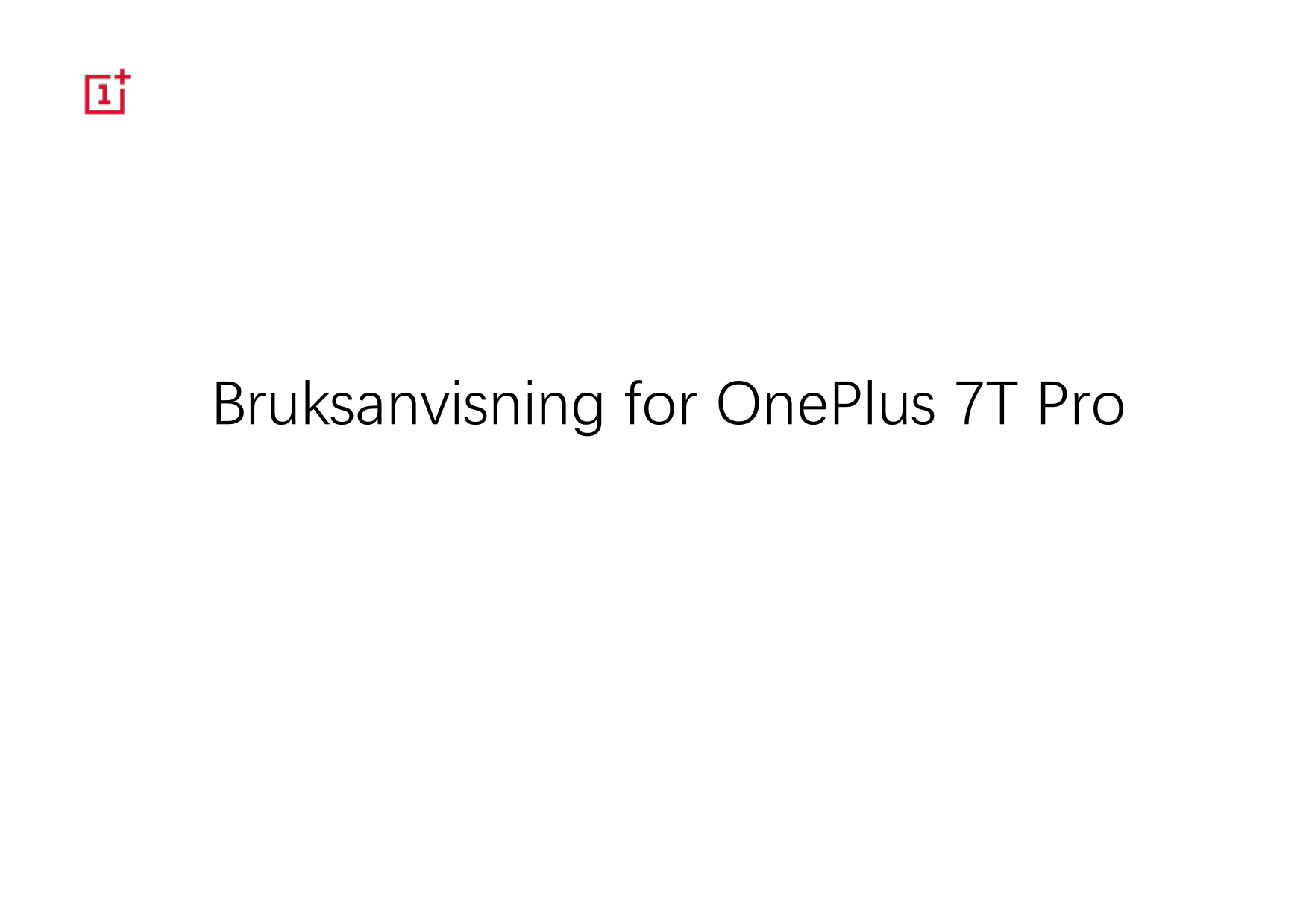 Bruksanvisning for OnePlus 7T Pro