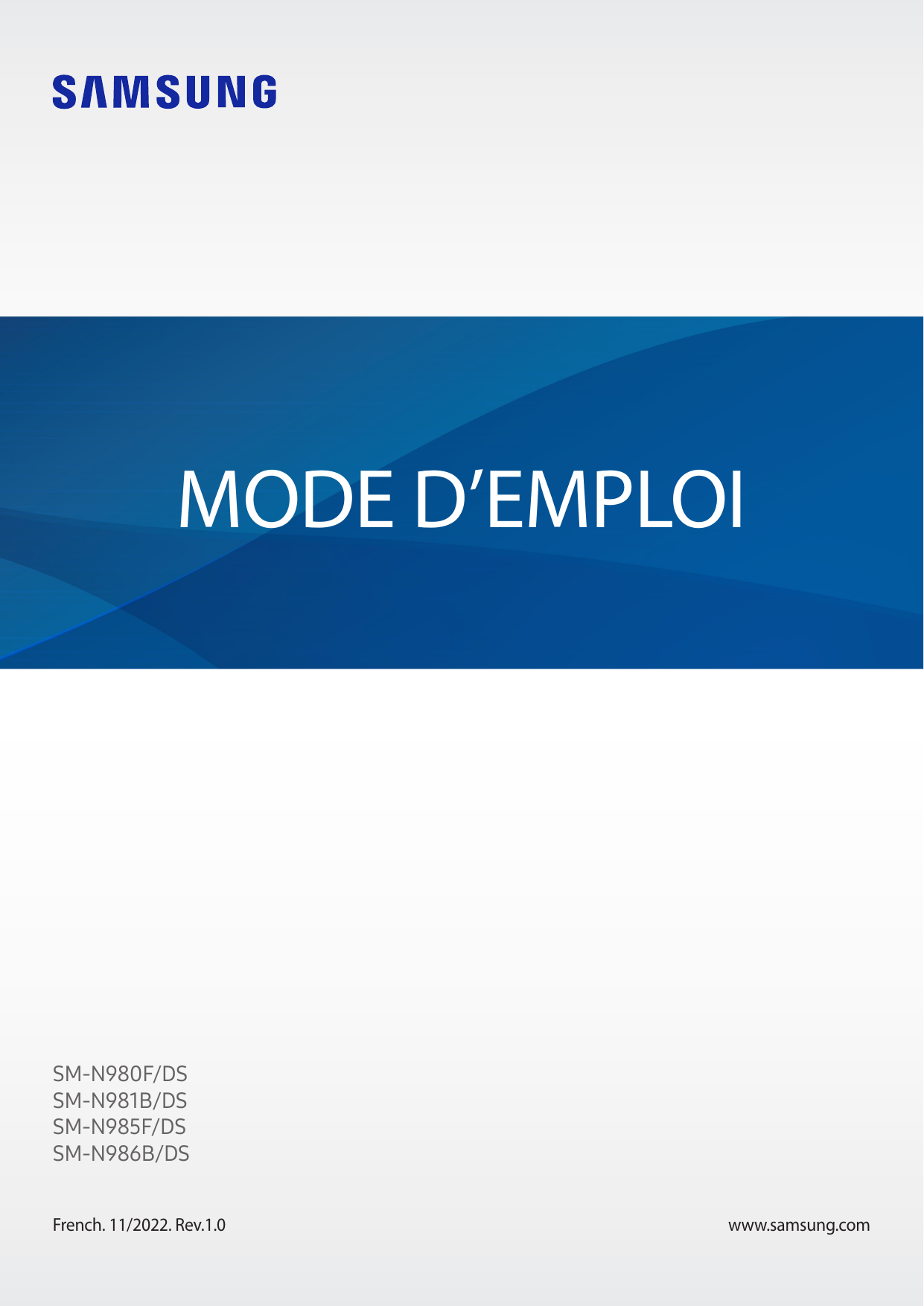MODE D’EMPLOISM-N980F/DSSM-N981B/DSSM-N985F/DSSM-N986B/DSFrench. 11/2022. Rev.1.0www.samsung.com