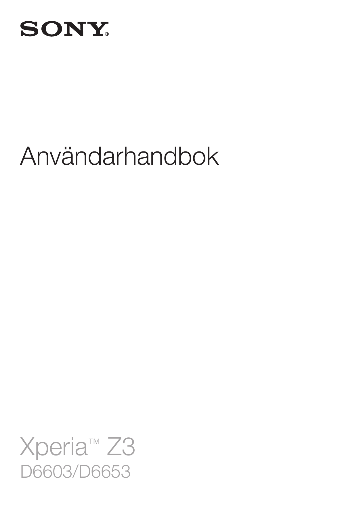 AnvändarhandbokXperia™ Z3D6603/D6653