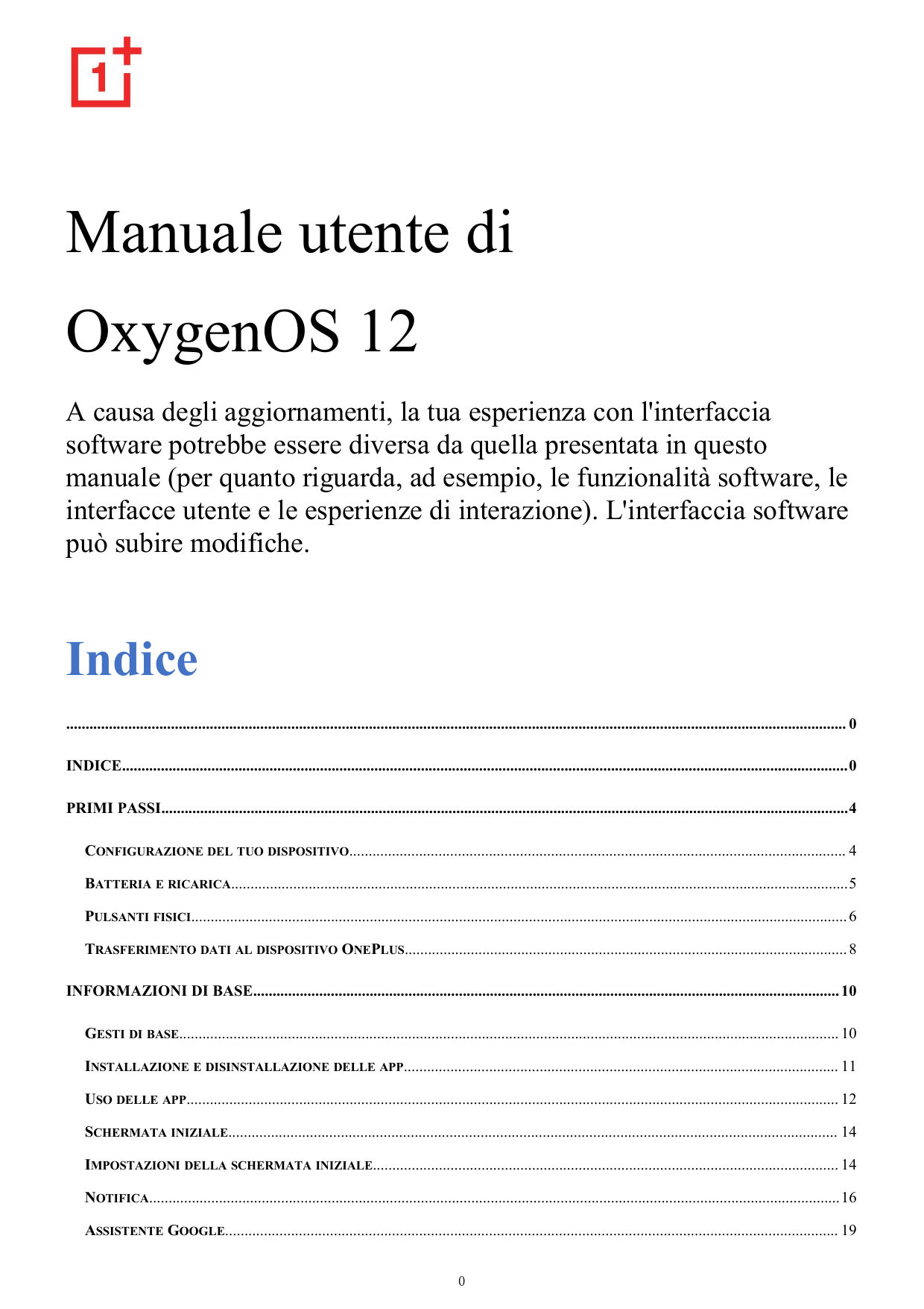 Manuale utente diOxygenOS 12A causa degli aggiornamenti, la tua esperienza con l'interfacciasoftware potrebbe essere diversa da 
