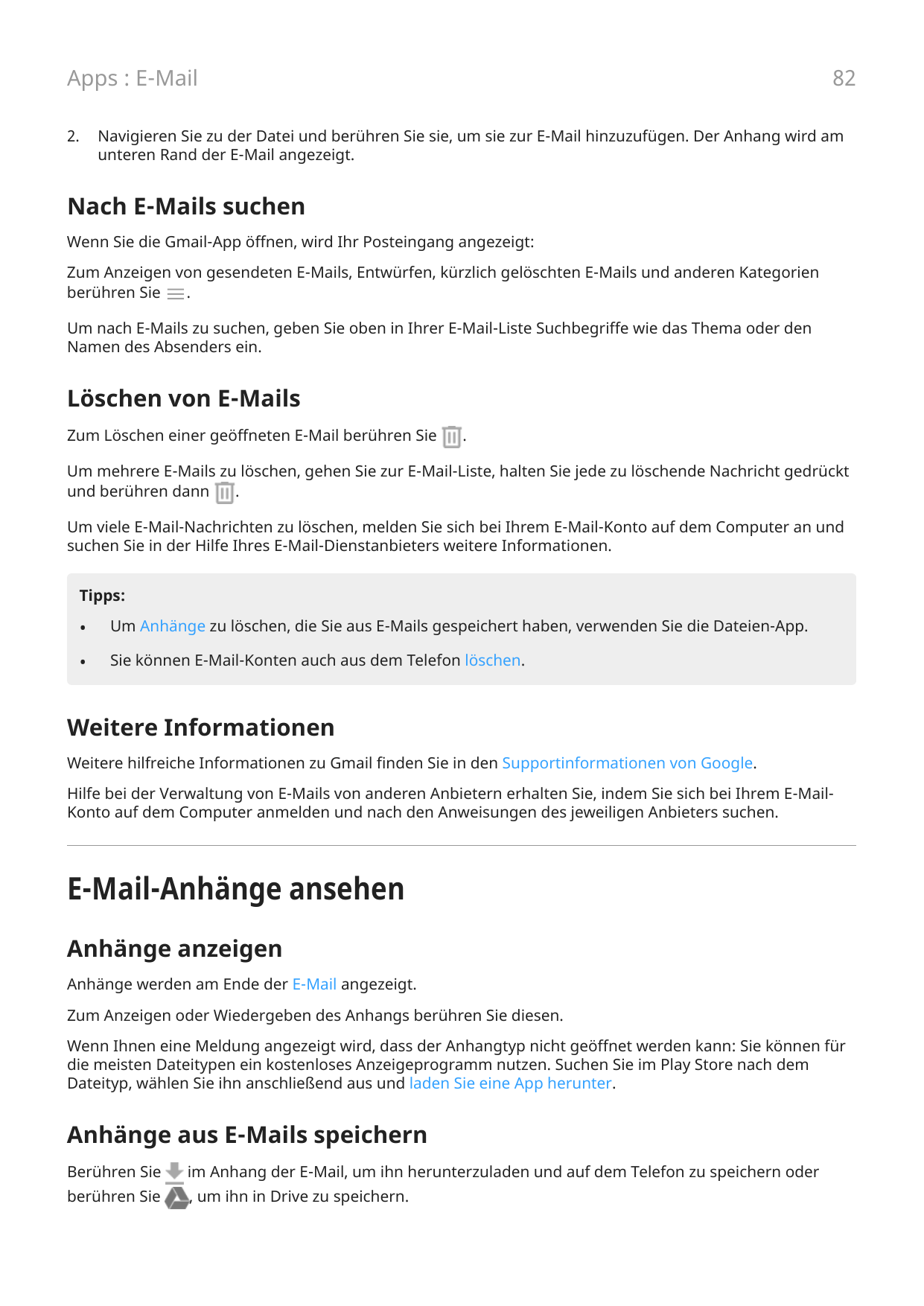 82Apps : E-Mail2.Navigieren Sie zu der Datei und berühren Sie sie, um sie zur E-Mail hinzuzufügen. Der Anhang wird amunteren Ran