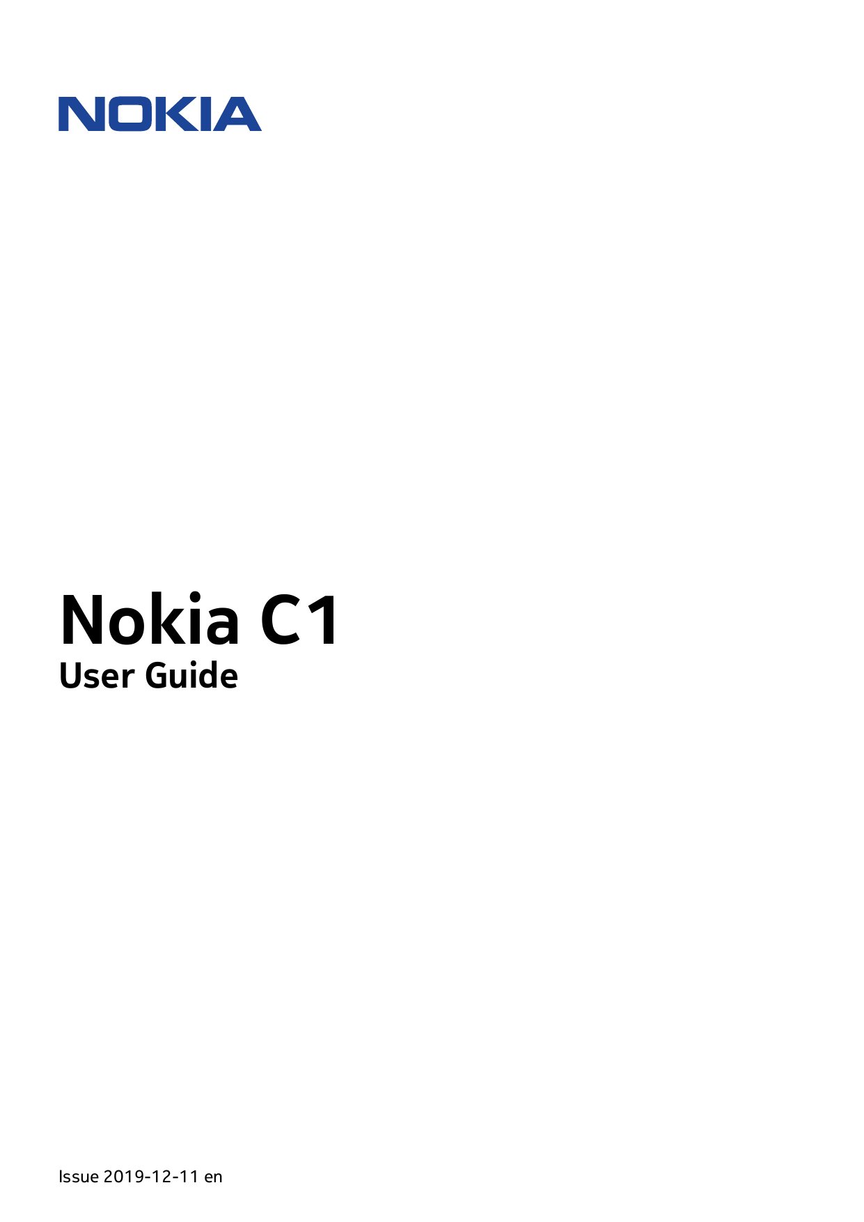 Nokia C1User GuideIssue 2019-12-11 en