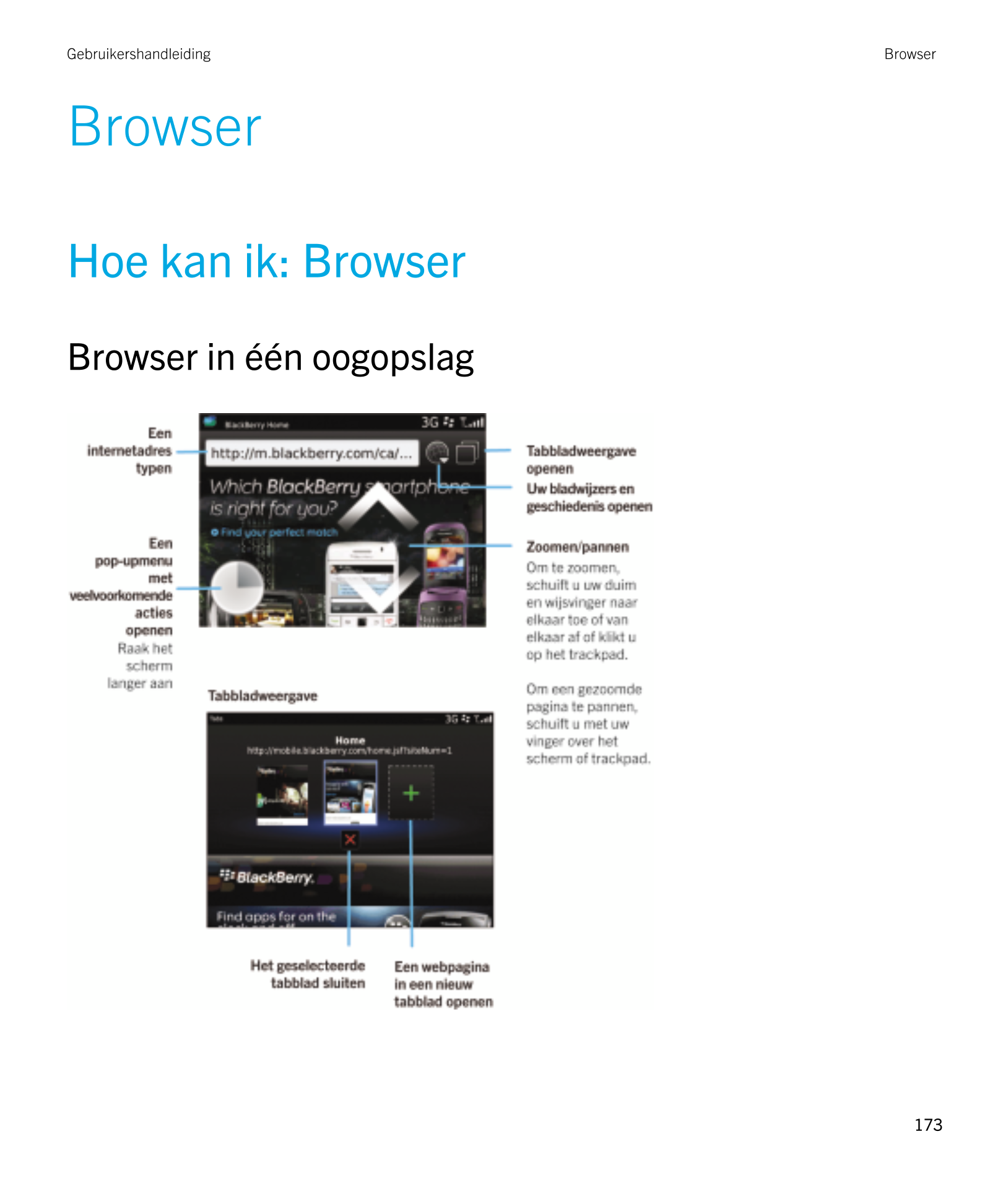 Gebruikershandleiding Browser
Browser
Hoe kan ik: Browser
 Browser in één oogopslag 
173 