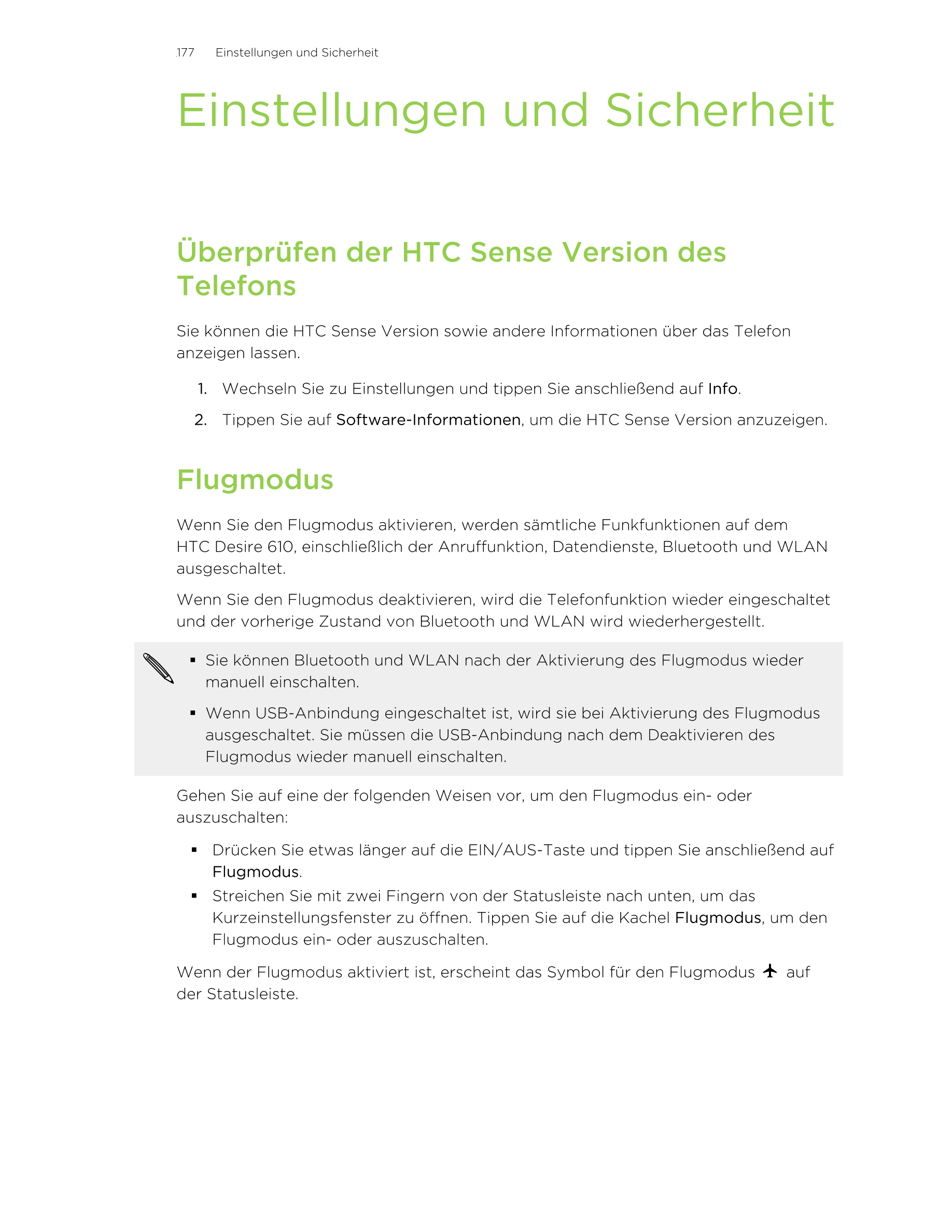 177     Einstellungen und Sicherheit
Einstellungen und Sicherheit
Überprüfen der HTC Sense Version des
Telefons
Sie können die H