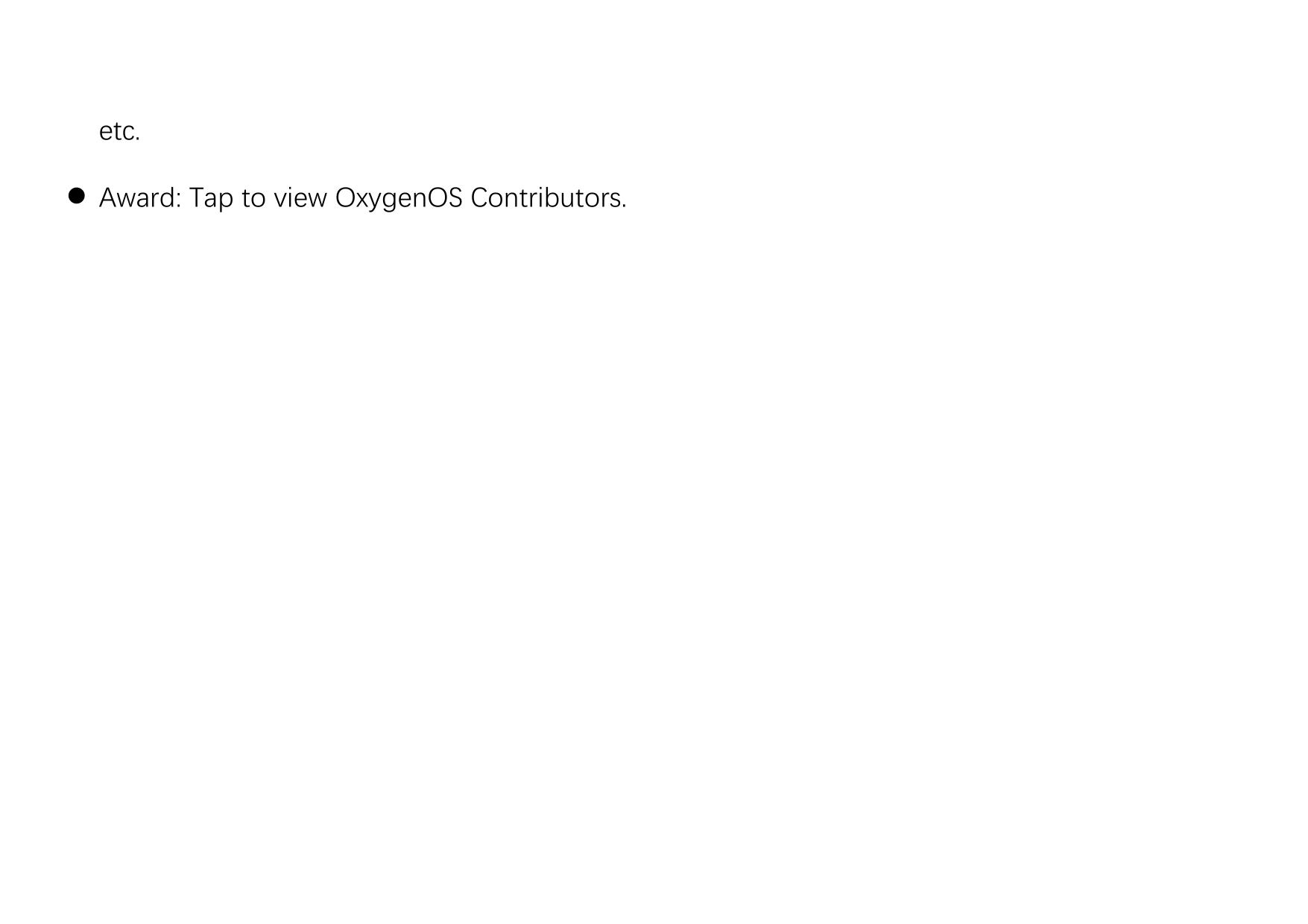 etc. Award: Tap to view OxygenOS Contributors.