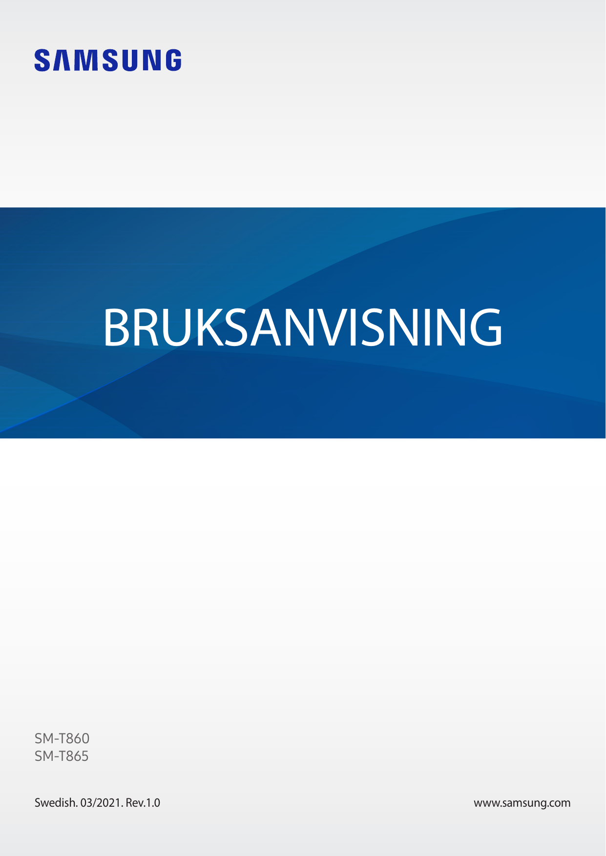 BRUKSANVISNINGSM-T860SM-T865Swedish. 03/2021. Rev.1.0www.samsung.com