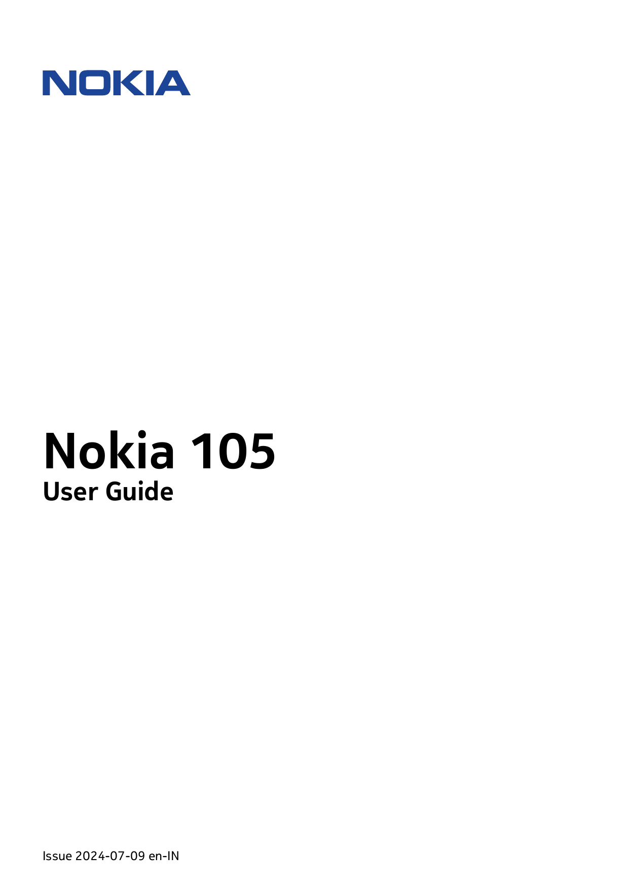 Nokia 105User GuideIssue 2024-07-09 en-IN