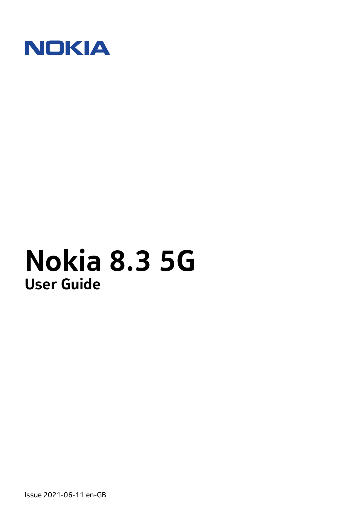 Nokia 8.3 5GUser GuideIssue 2021-06-11 en-GB
