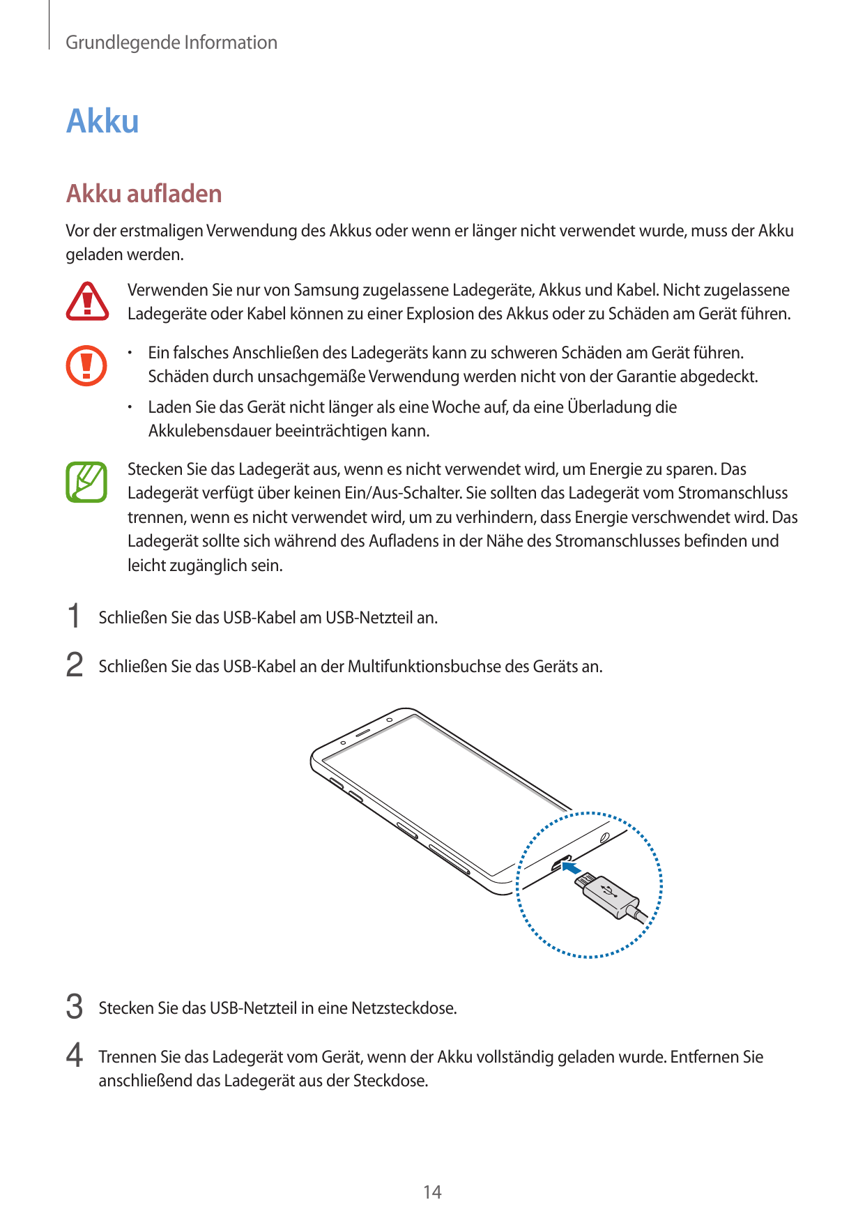 Grundlegende InformationAkkuAkku aufladenVor der erstmaligen Verwendung des Akkus oder wenn er länger nicht verwendet wurde, mus