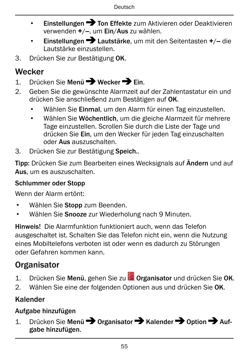 Deutsch•3.EinstellungenTon Effekte zum Aktivieren oder Deaktivierenverwenden +/–, um Ein/Aus zu wählen.• EinstellungenLautstärke