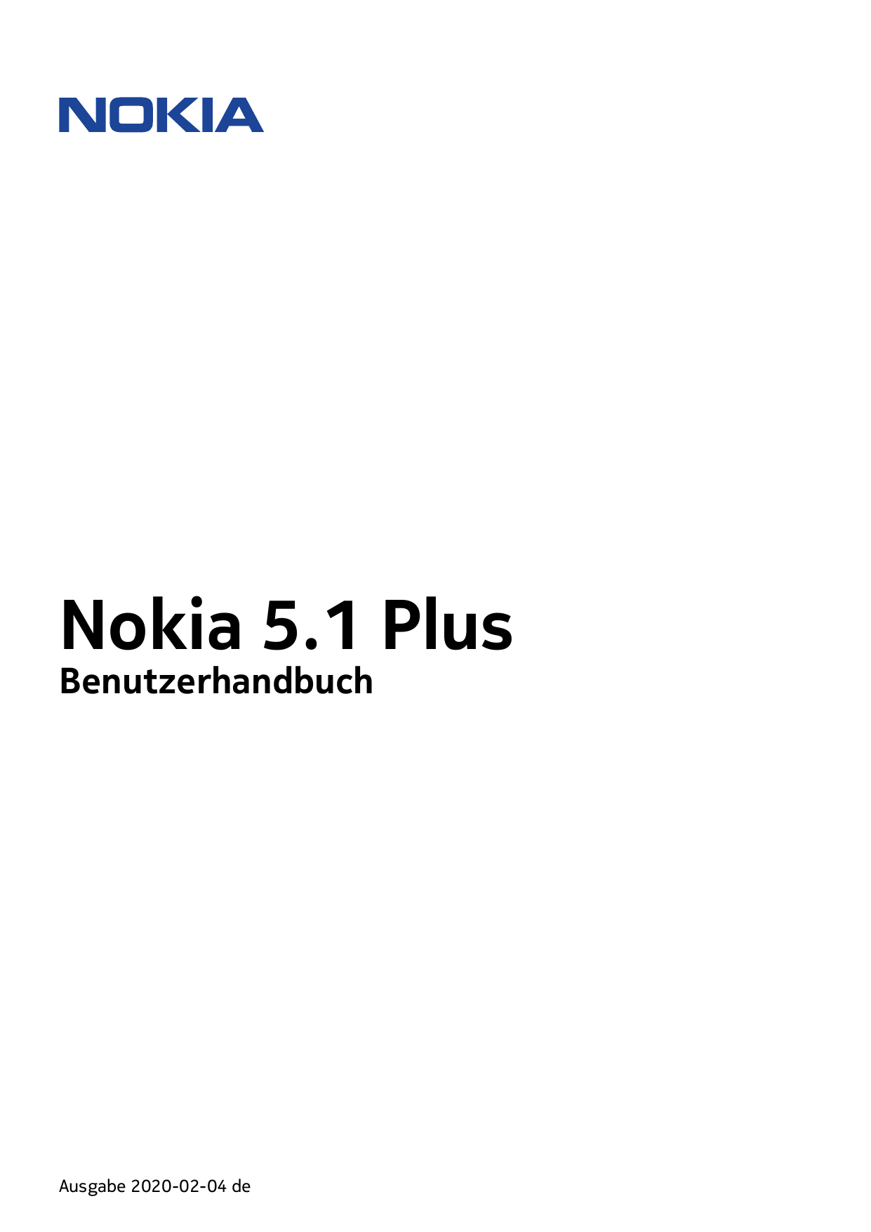 Nokia 5.1 PlusBenutzerhandbuchAusgabe 2020-02-04 de