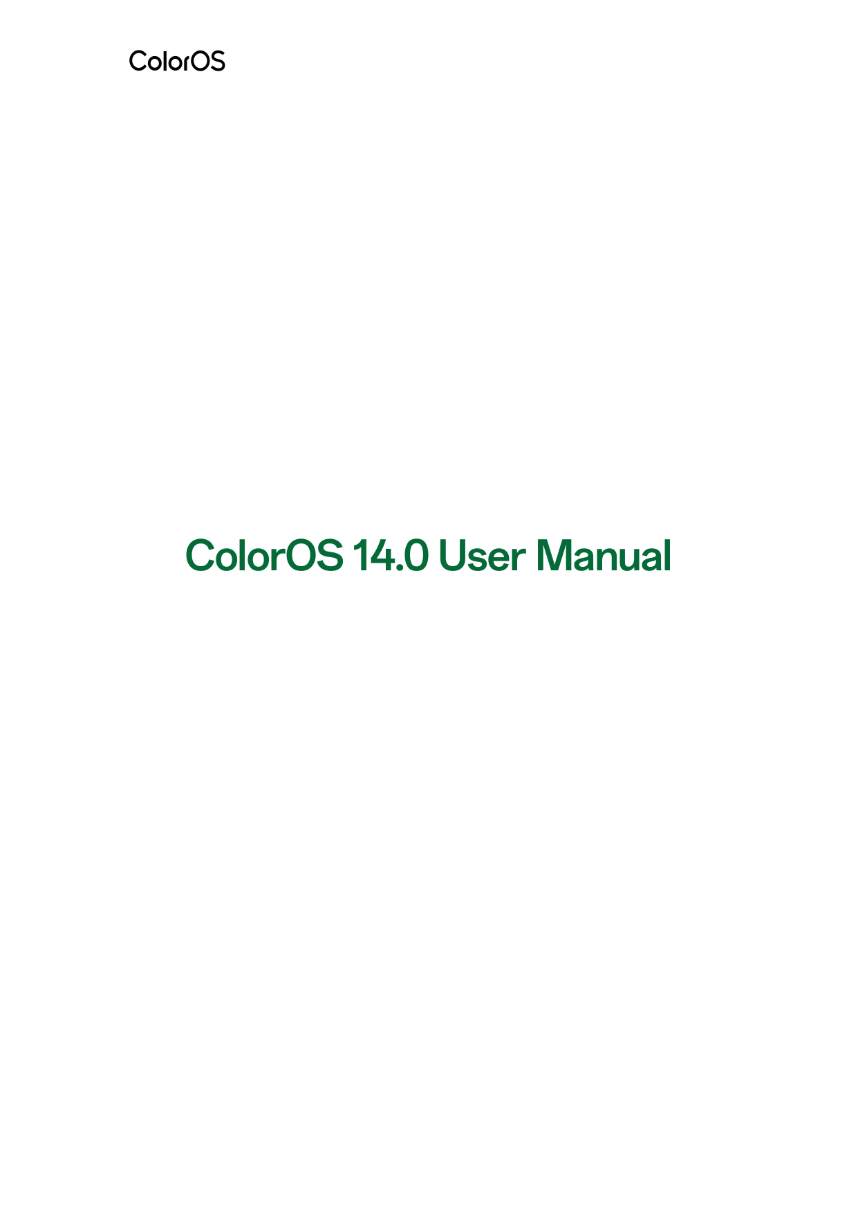 ColorOS 14.0 User Manual