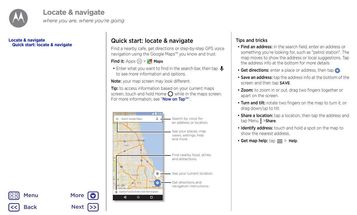 Locate & navigatewhere you are, where you're goingLocate & navigateQuick start: locate & navigateQuick start: locate & navigateF
