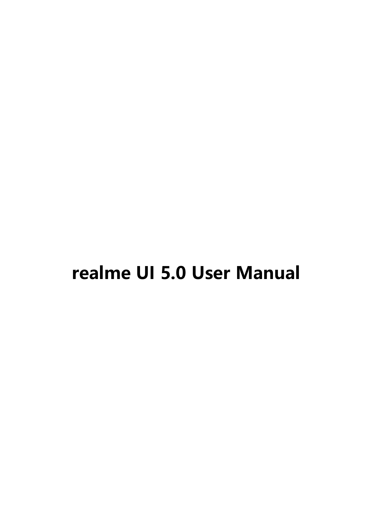 realme UI 5.0 User Manual