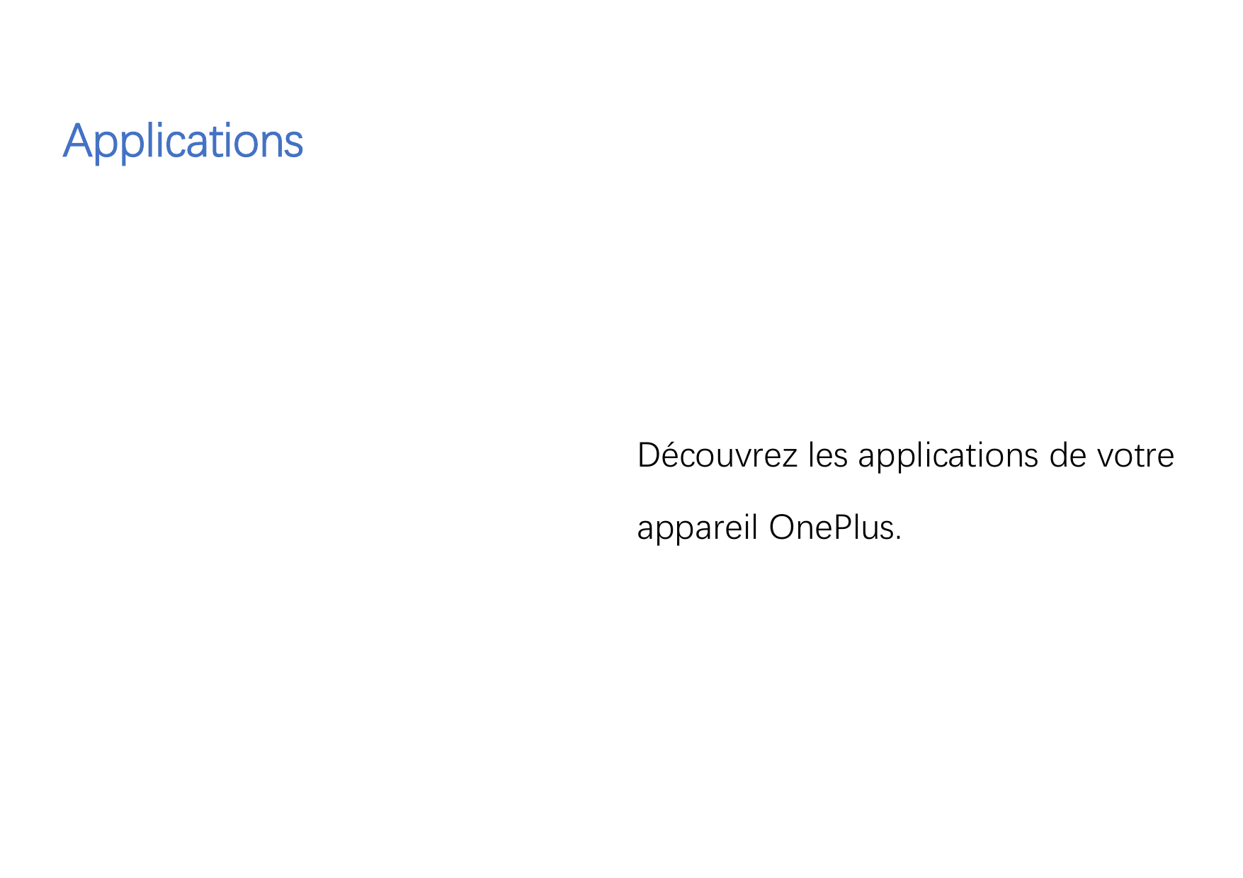 ApplicationsDécouvrez les applications de votreappareil OnePlus.
