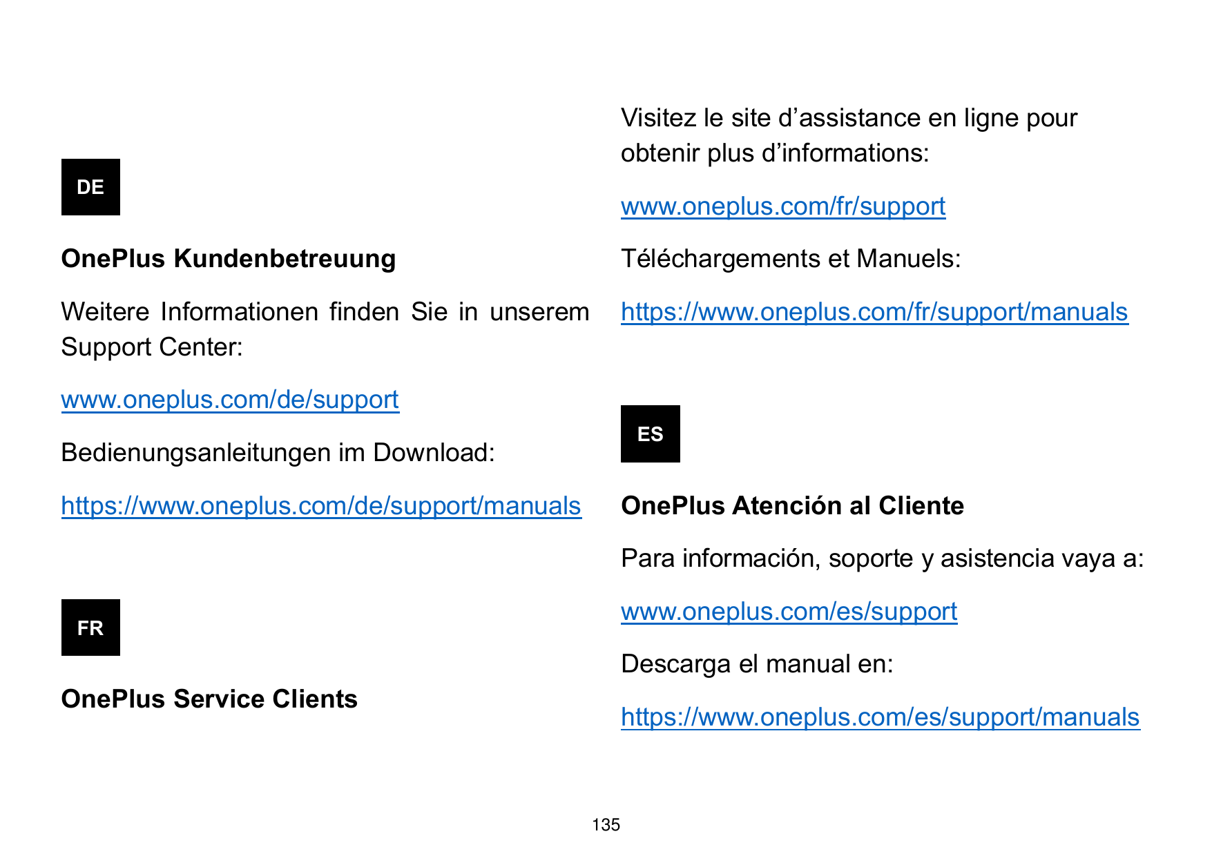 Visitez le site d’assistance en ligne pourobtenir plus d’informations:DEwww.oneplus.com/fr/supportOnePlus KundenbetreuungTélécha
