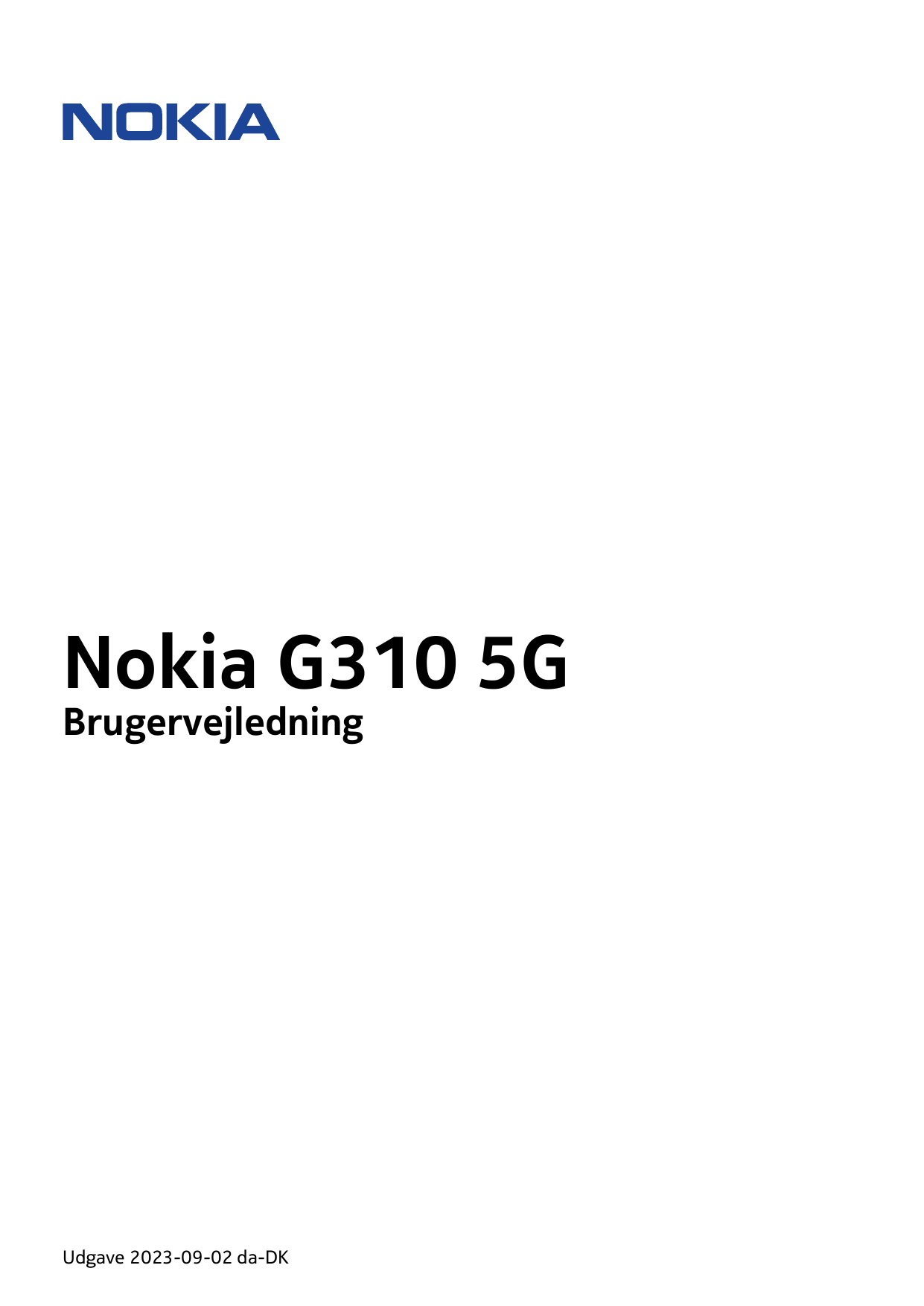 Nokia G310 5GBrugervejledningUdgave 2023-09-02 da-DK