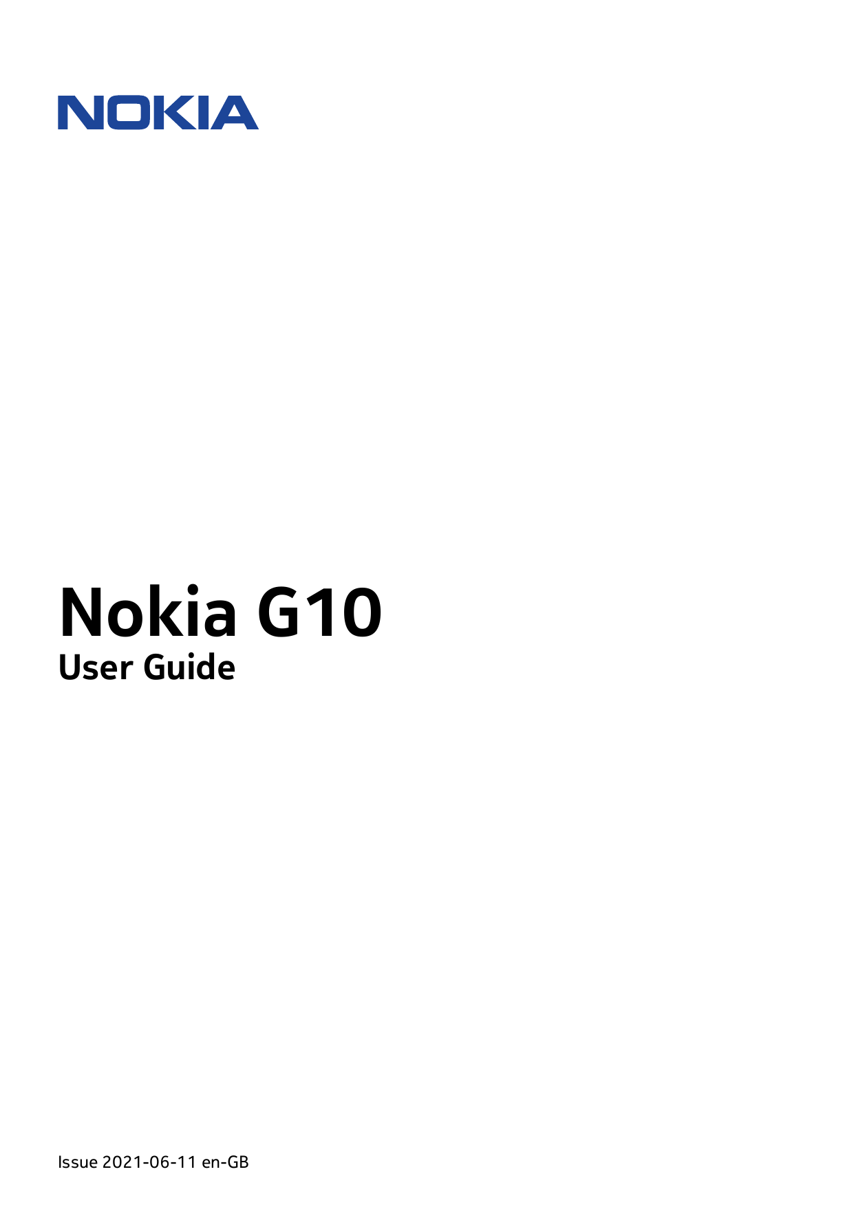 Nokia G10User GuideIssue 2021-06-11 en-GB