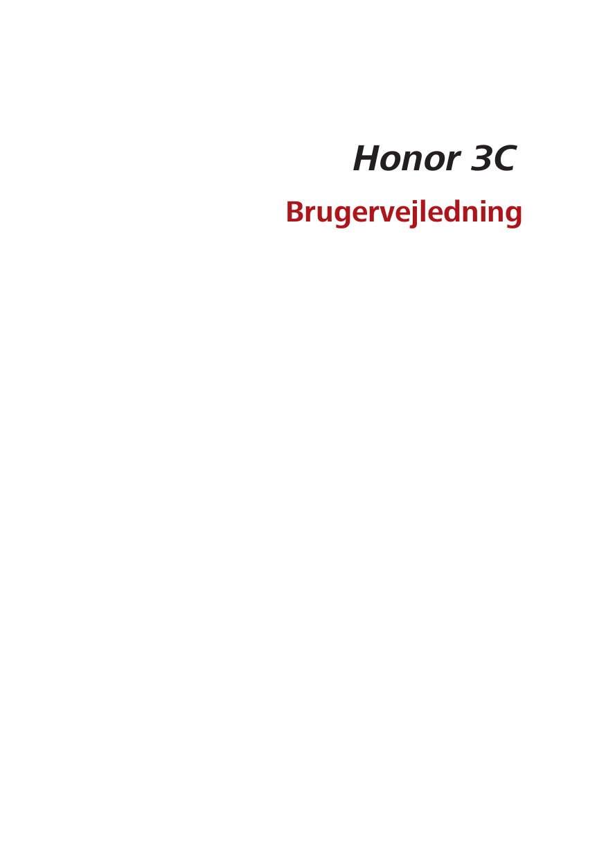 Honor 3CBrugervejledning