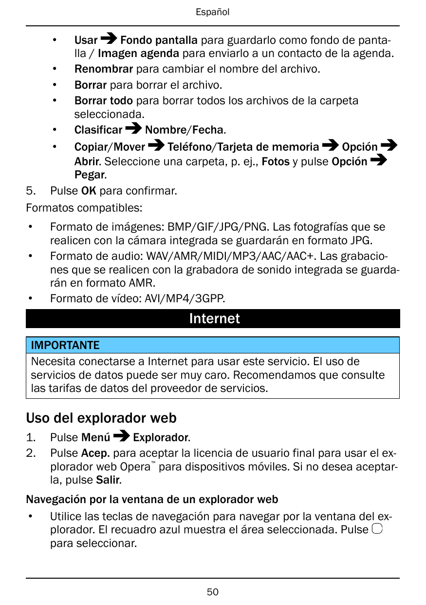 Español•UsarFondo pantalla para guardarlo como fondo de pantalla / Imagen agenda para enviarlo a un contacto de la agenda.• Reno