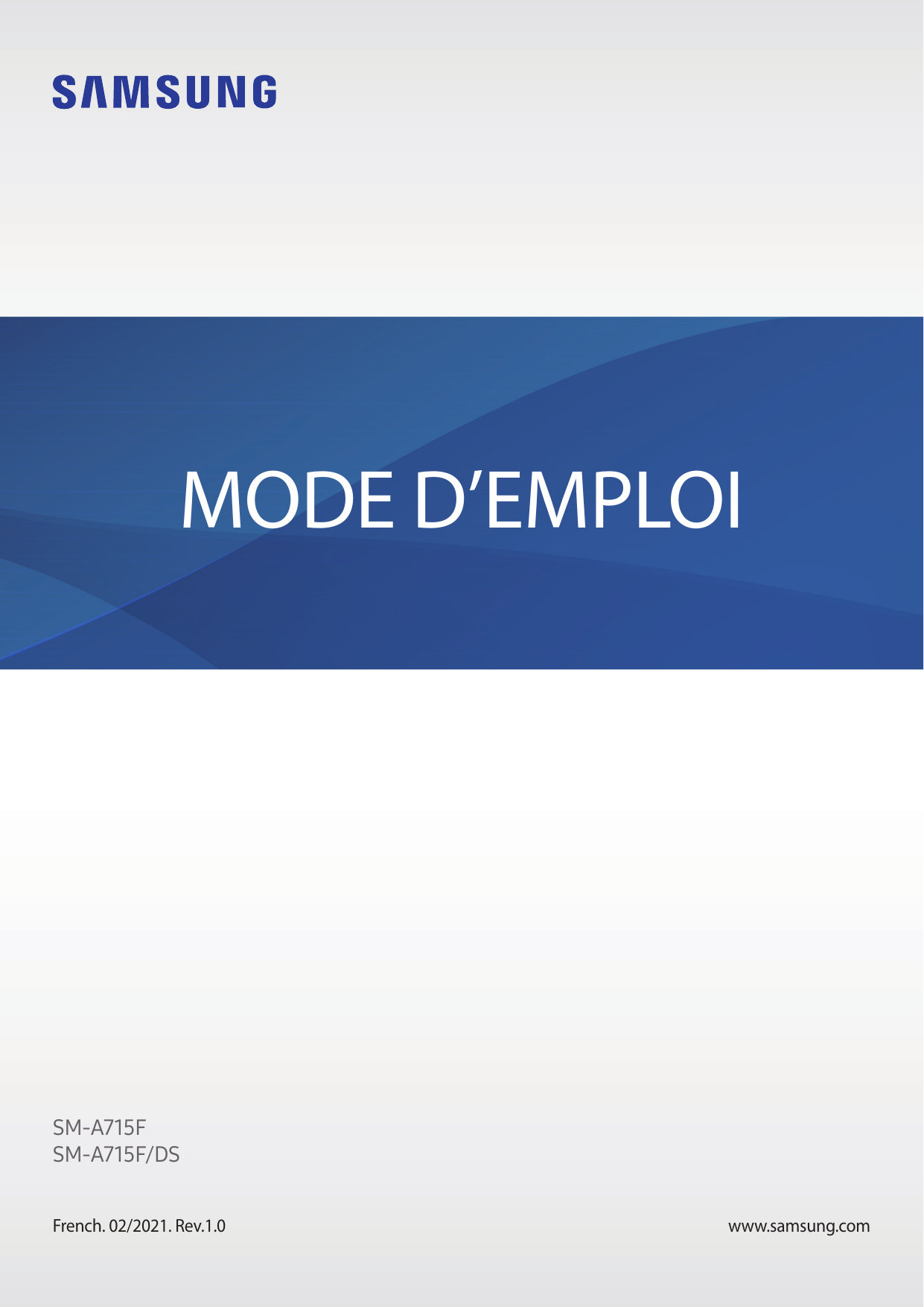 MODE D’EMPLOISM-A715FSM-A715F/DSFrench. 02/2021. Rev.1.0www.samsung.com