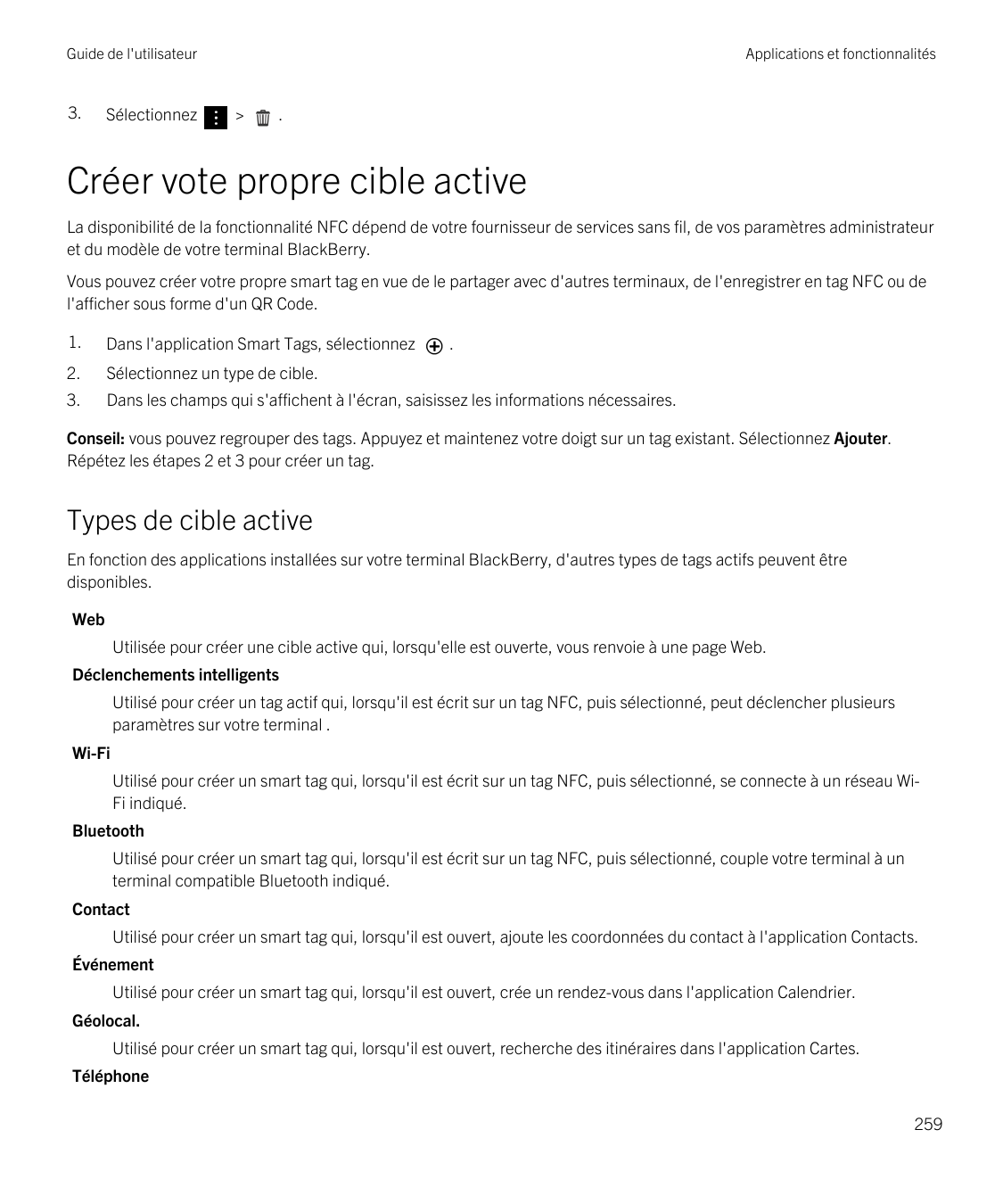 Guide de l'utilisateur3.SélectionnezApplications et fonctionnalités>.Créer vote propre cible activeLa disponibilité de la foncti