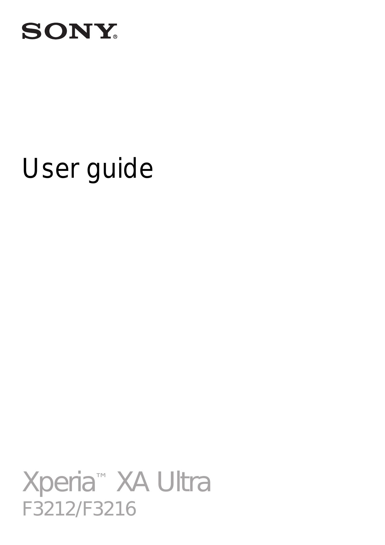 User guideXperia™ XA UltraF3212/F3216