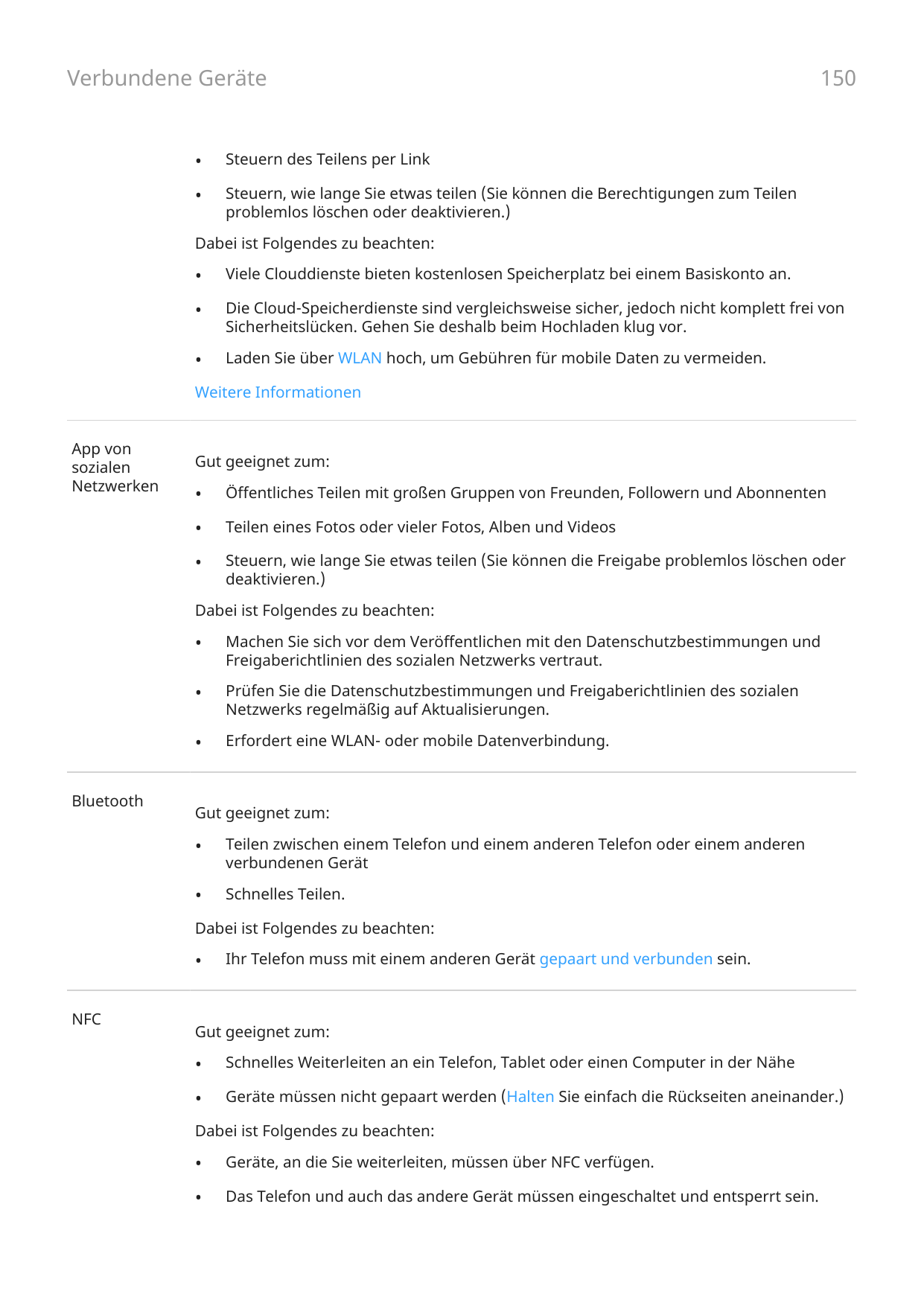 Verbundene Geräte•Steuern des Teilens per Link•Steuern, wie lange Sie etwas teilen (Sie können die Berechtigungen zum Teilenprob