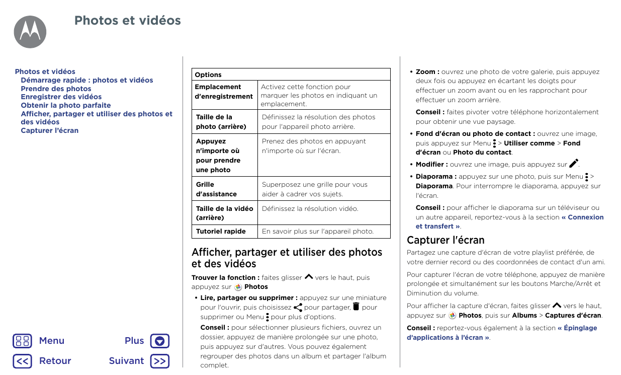 Photos et vidéosPhotos et vidéosDémarrage rapide : photos et vidéosPrendre des photosEnregistrer des vidéosObtenir la photo parf
