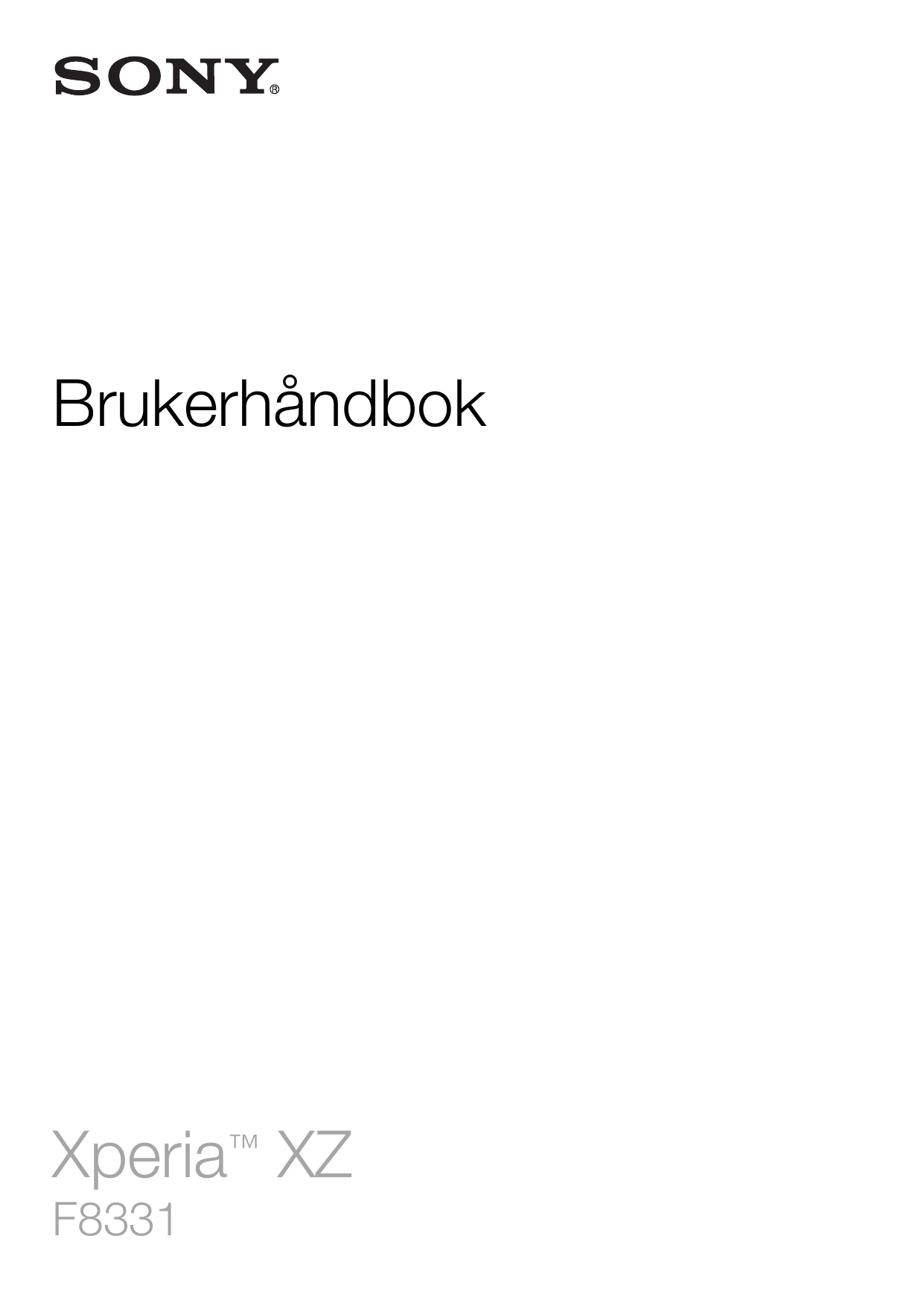 BrukerhåndbokXperia™ XZF8331