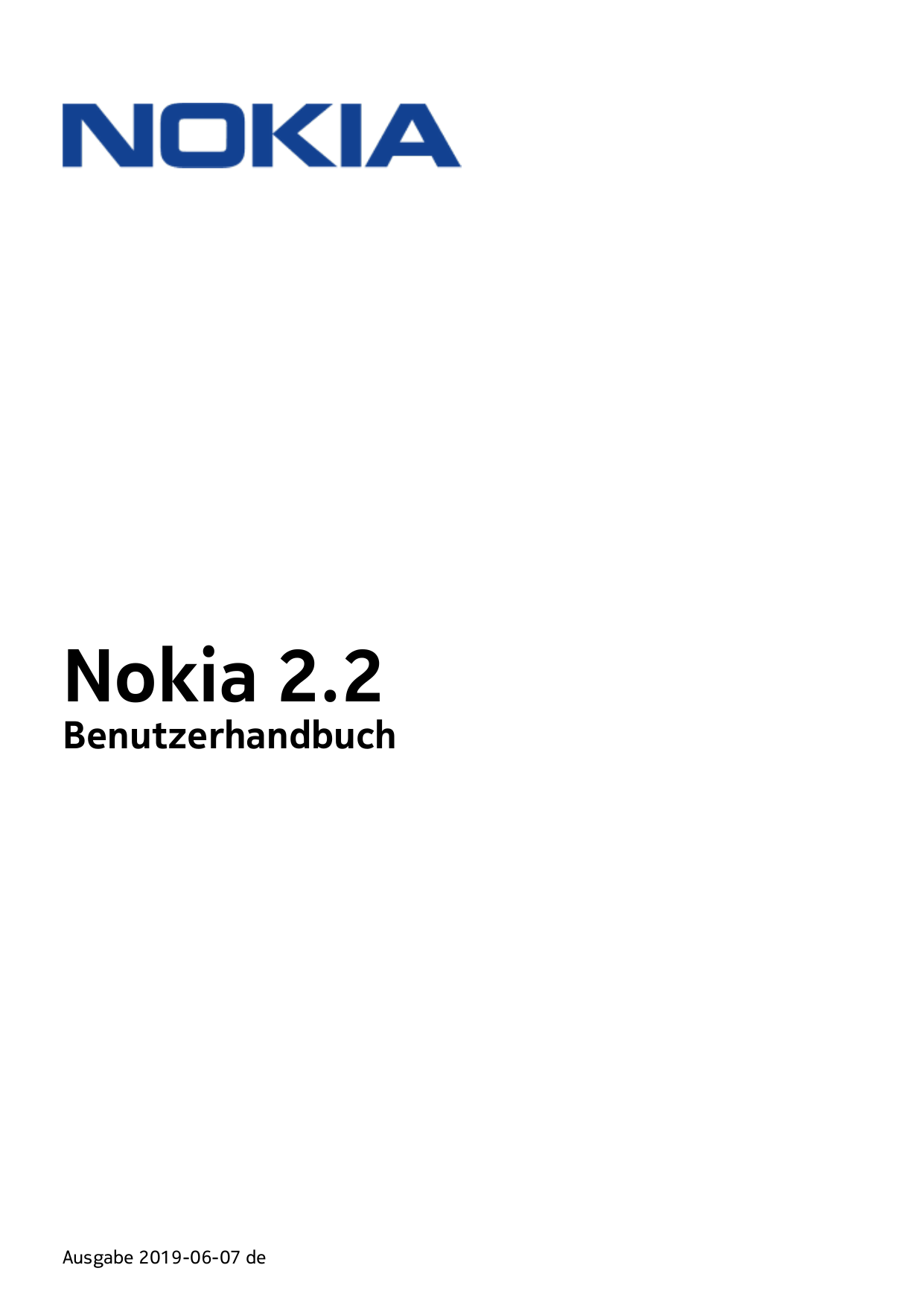 Nokia 2.2BenutzerhandbuchAusgabe 2019-06-07 de