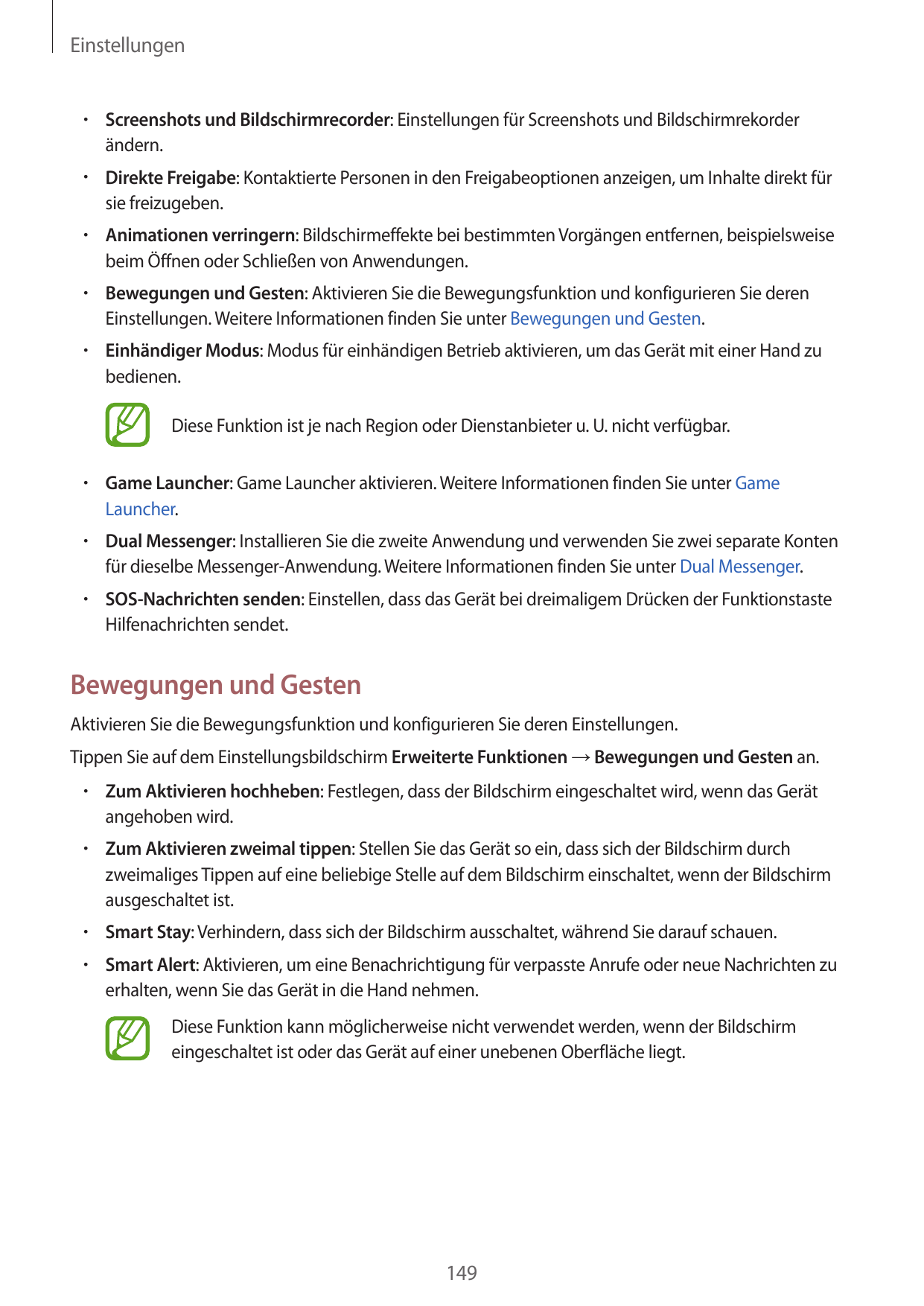 Einstellungen•  Screenshots und Bildschirmrecorder: Einstellungen für Screenshots und Bildschirmrekorderändern.•  Direkte Freiga