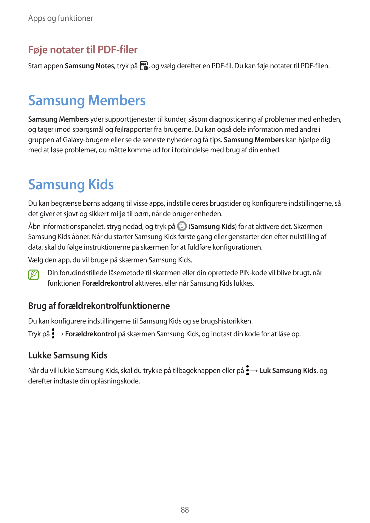 Apps og funktionerFøje notater til PDF-filerStart appen Samsung Notes, tryk på, og vælg derefter en PDF-fil. Du kan føje notater