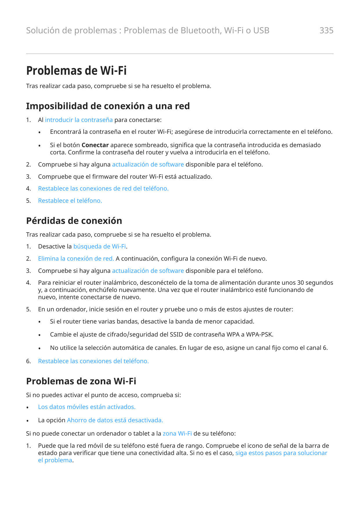 Solución de problemas : Problemas de Bluetooth, Wi-Fi o USB335Problemas de Wi-FiTras realizar cada paso, compruebe si se ha resu