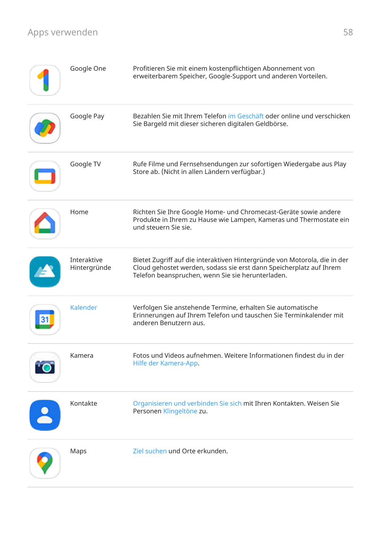 Apps verwenden58Google OneProfitieren Sie mit einem kostenpflichtigen Abonnement vonerweiterbarem Speicher, Google-Support und a