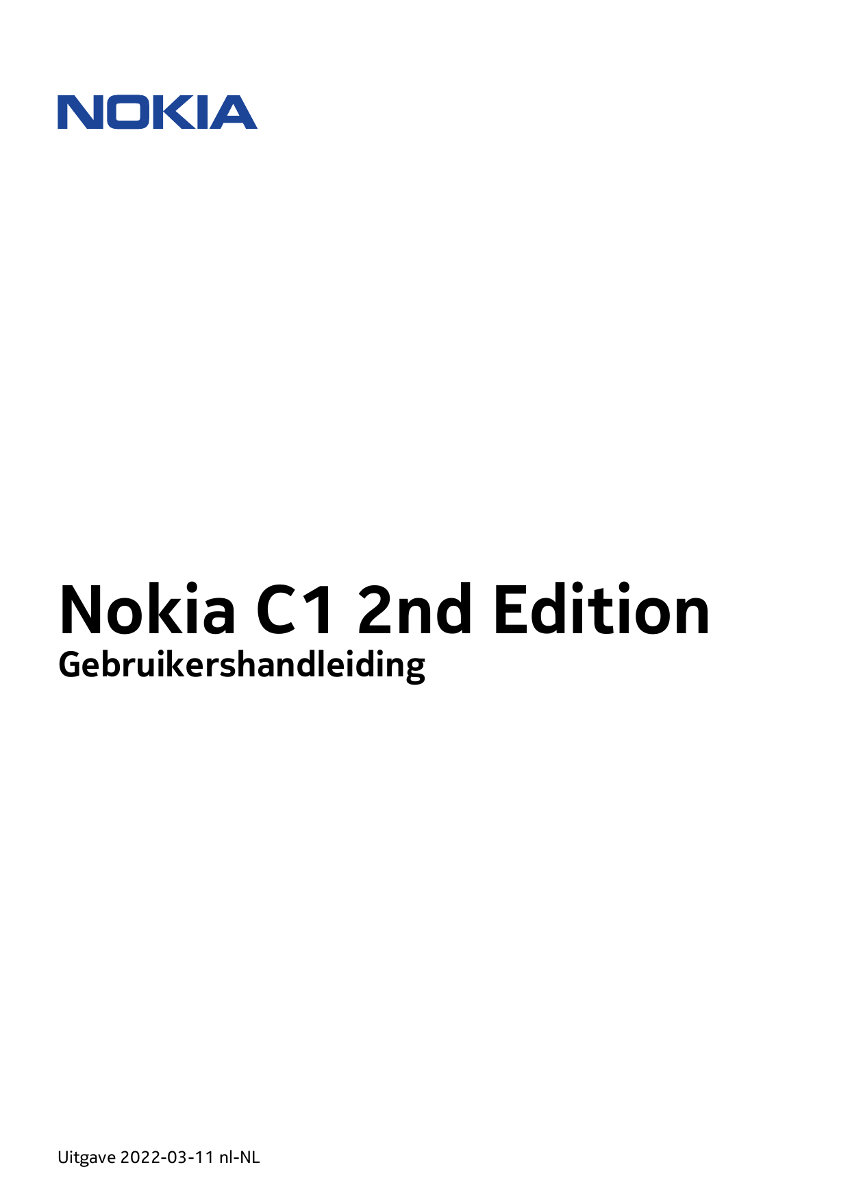 Nokia C1 2nd EditionGebruikershandleidingUitgave 2022-03-11 nl-NL