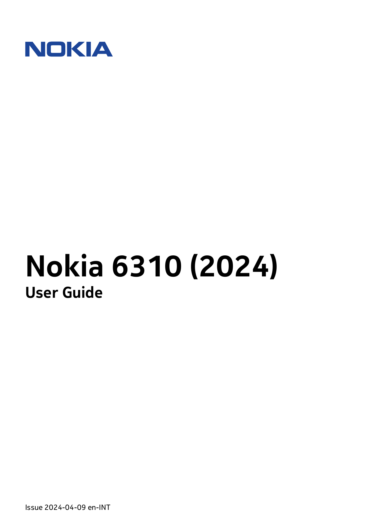 Nokia 6310 (2024)User GuideIssue 2024-04-09 en-INT